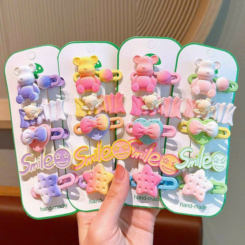 COMBO 5 VĨ - VĨ 5 KẸP MÁI GẤU BEAR SMILE - 1079