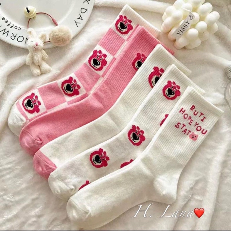 COMBO 5 SET (57K/SET) -SET 10 ĐÔI TẤT LOTSO CỔ CAO SIZE LỚN 35-40