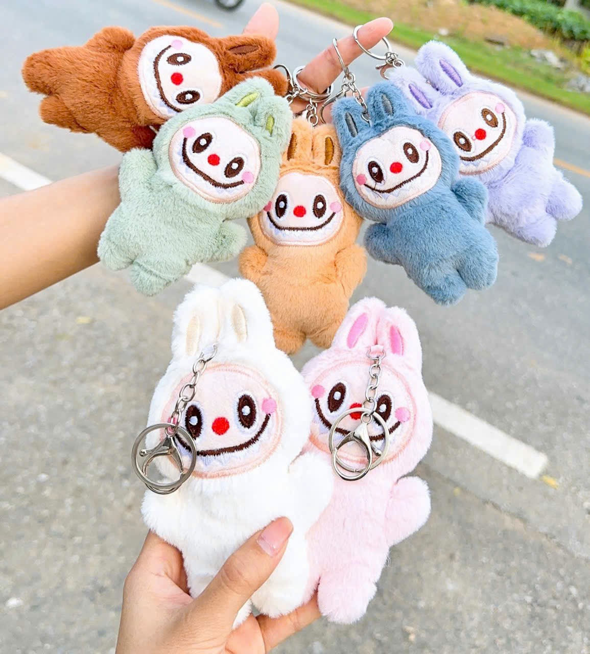 MÓC KHÓA BÔNG LABUBU KHÓA TRẮNG MS1113 (1)