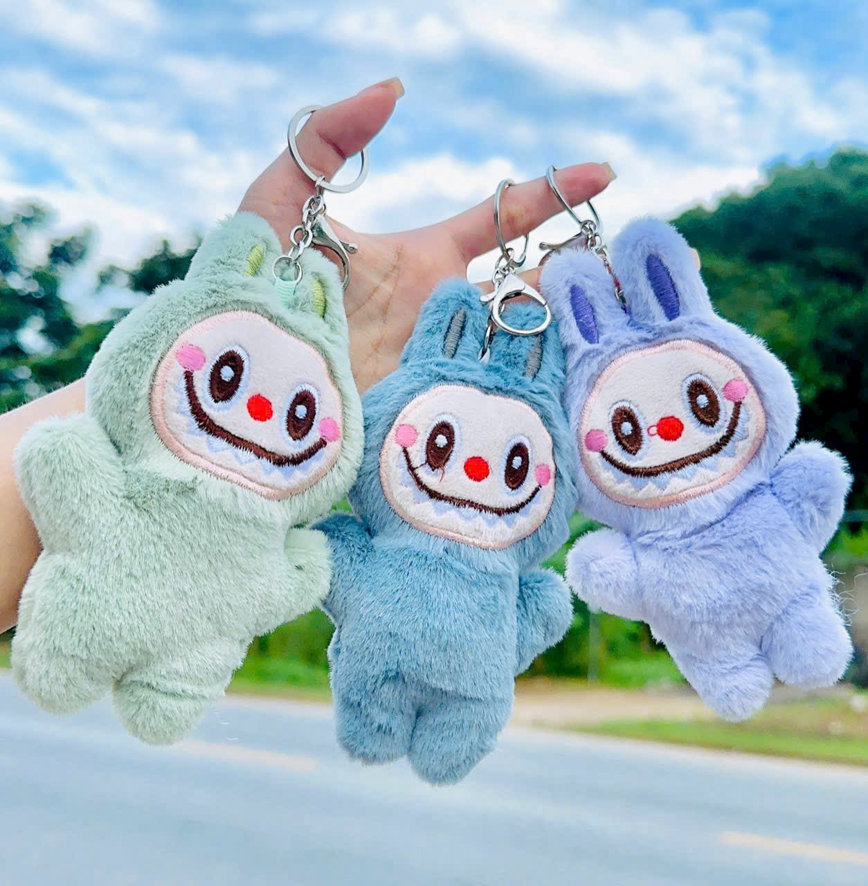 MÓC KHÓA BÔNG LABUBU KHÓA TRẮNG MS1113 (1)