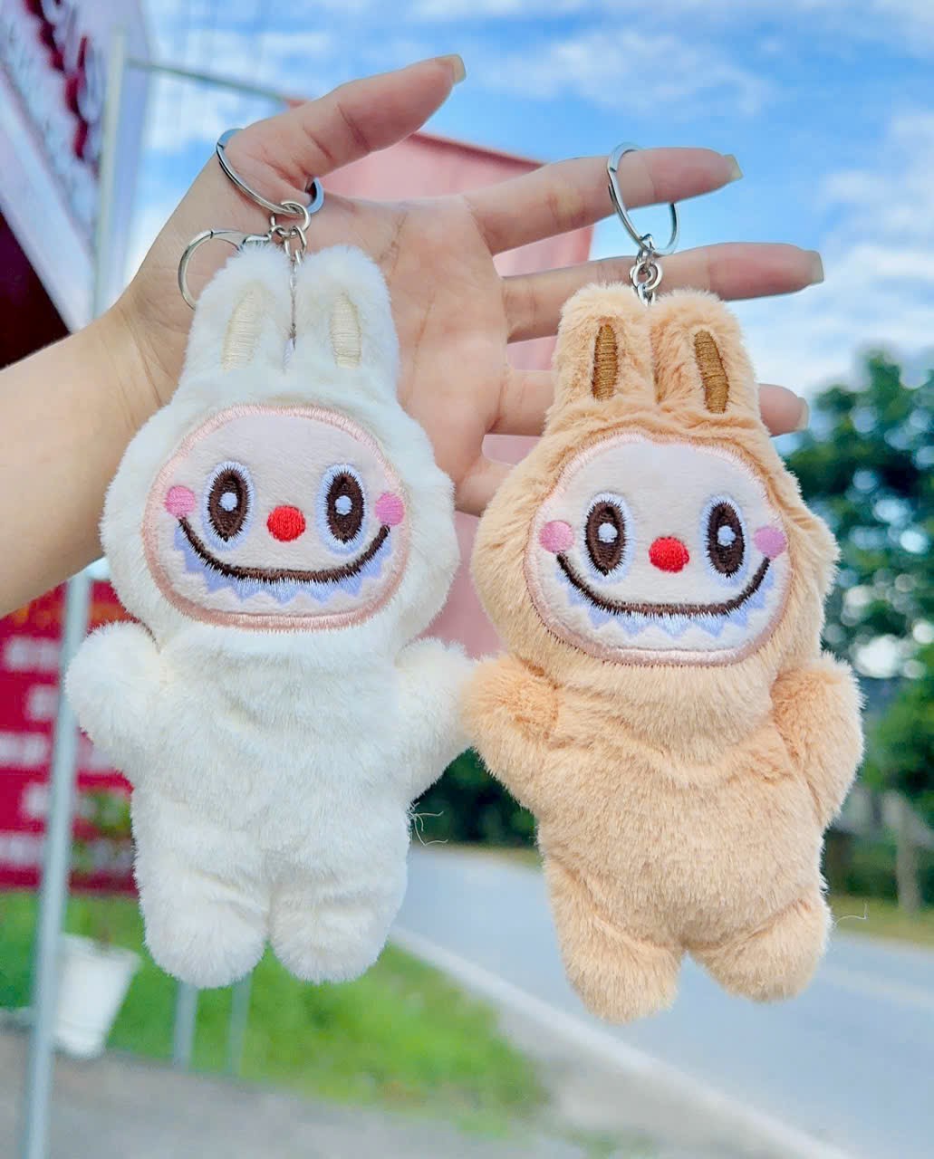 MÓC KHÓA BÔNG LABUBU KHÓA TRẮNG MS1113 (1)