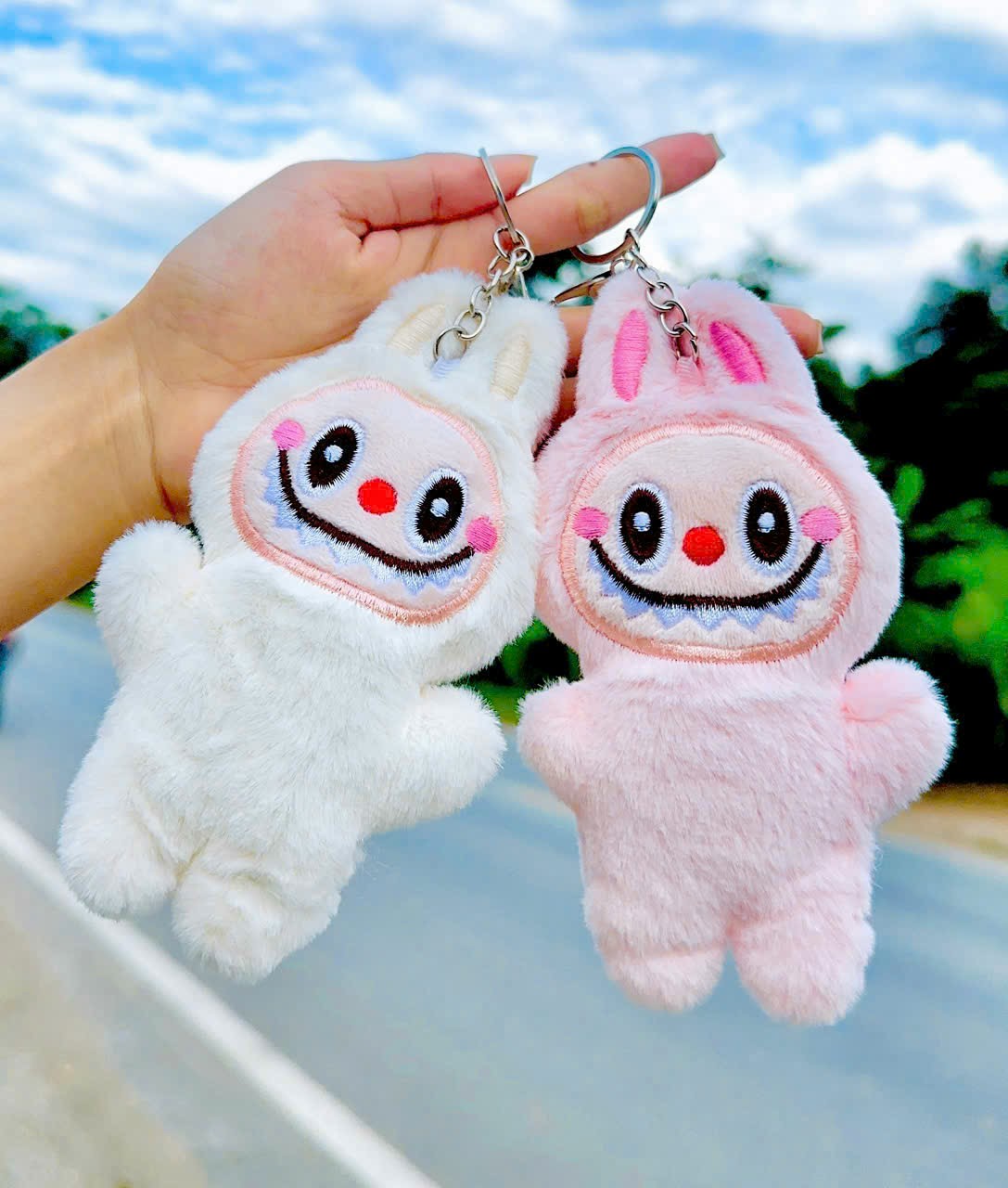 MÓC KHÓA BÔNG LABUBU KHÓA TRẮNG MS1113 (1)