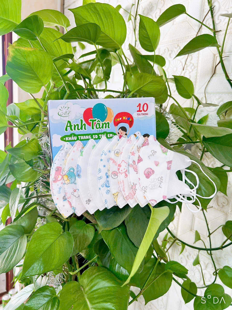 KHẨU TRANG LỤA HỒNG QUÂN 1-8 TUỔI