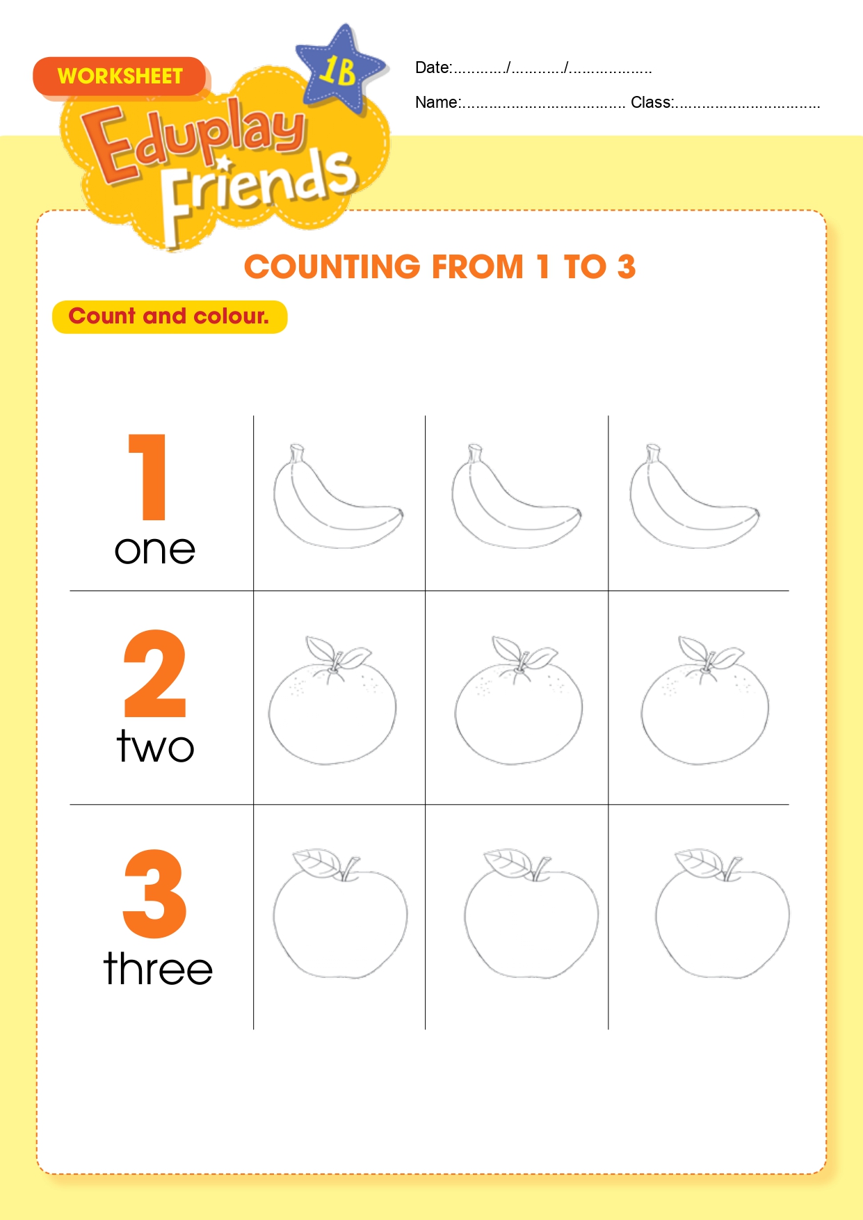 Friends Count Worksheet Eduplay Friends 1B - Counting from 1 to 3