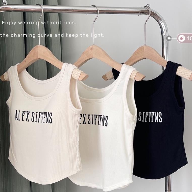 Áo 3 Lỗ Nữ Thể Thao Nữ Có Đệm Ngực Kiểu Hàn Quốc, Vải Thun Cotton Lạnh, Mặc  Thể Thao, Vest, Dạo Phố - Abl001