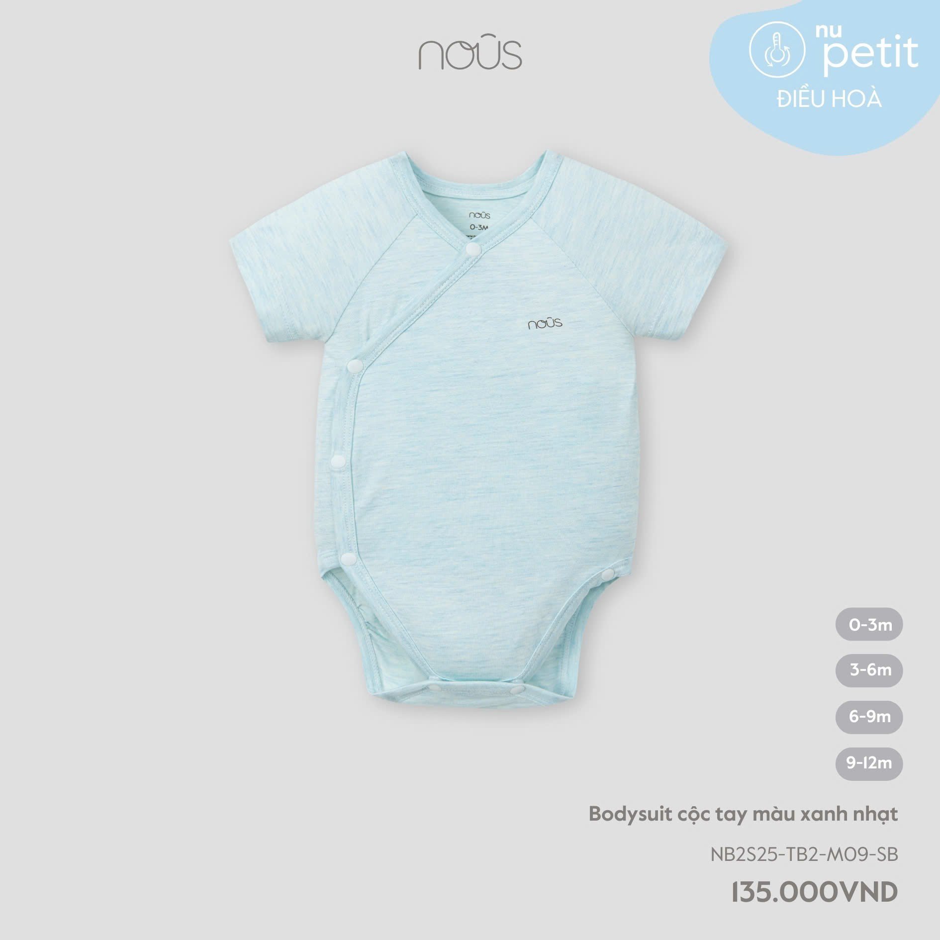 Bodysuit Cộc Tay Màu Xanh Nhạt NU2708