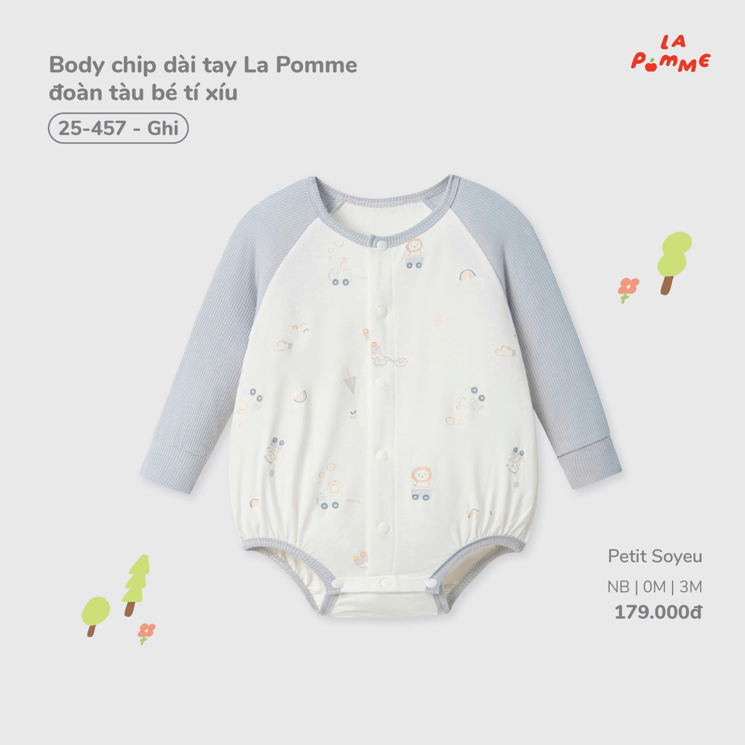 Body chip dài tay La Pomme đoàn tàu bé tí xíu 25457