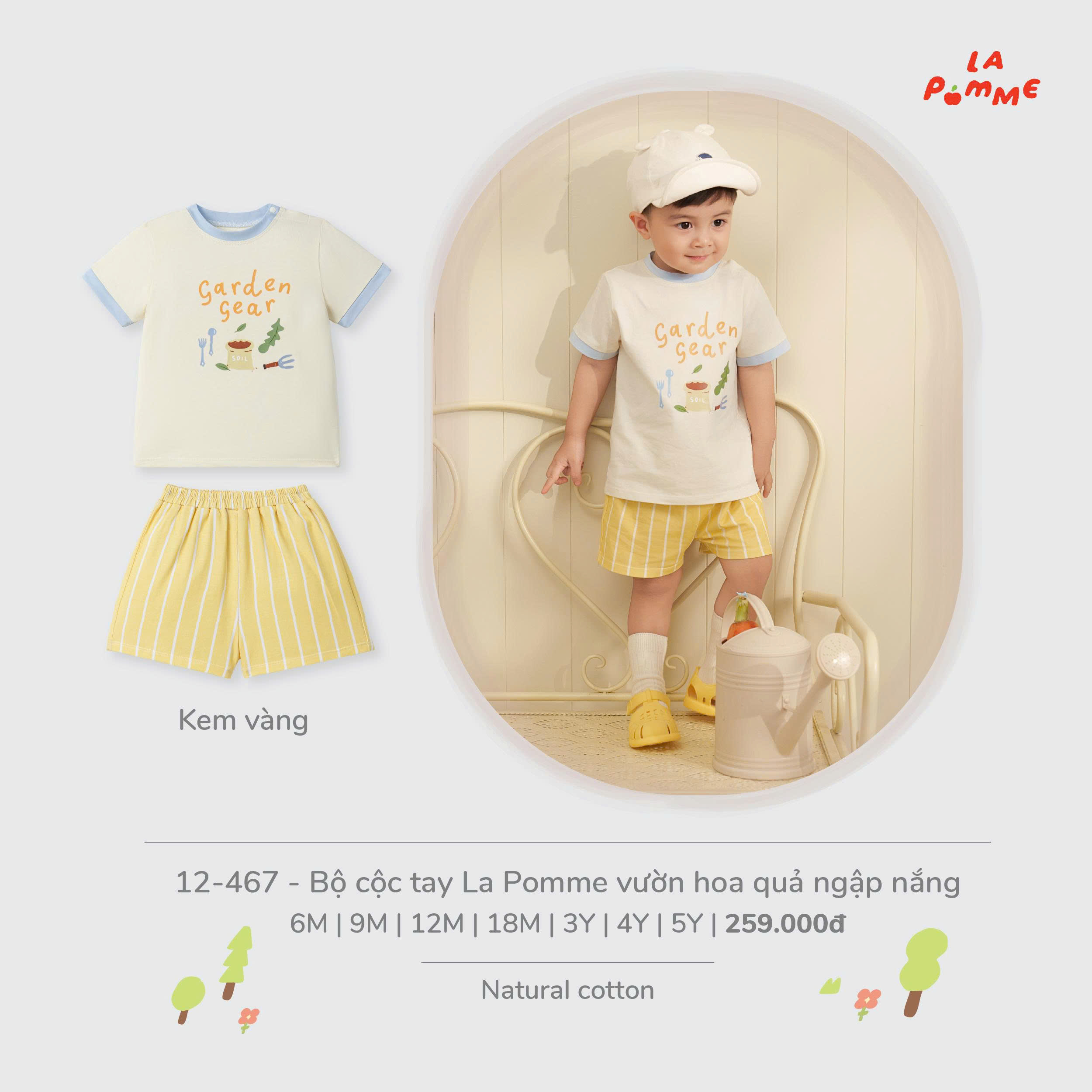 Bộ cộc tay La Pomme vườn hoa quả ngập nắng 12467