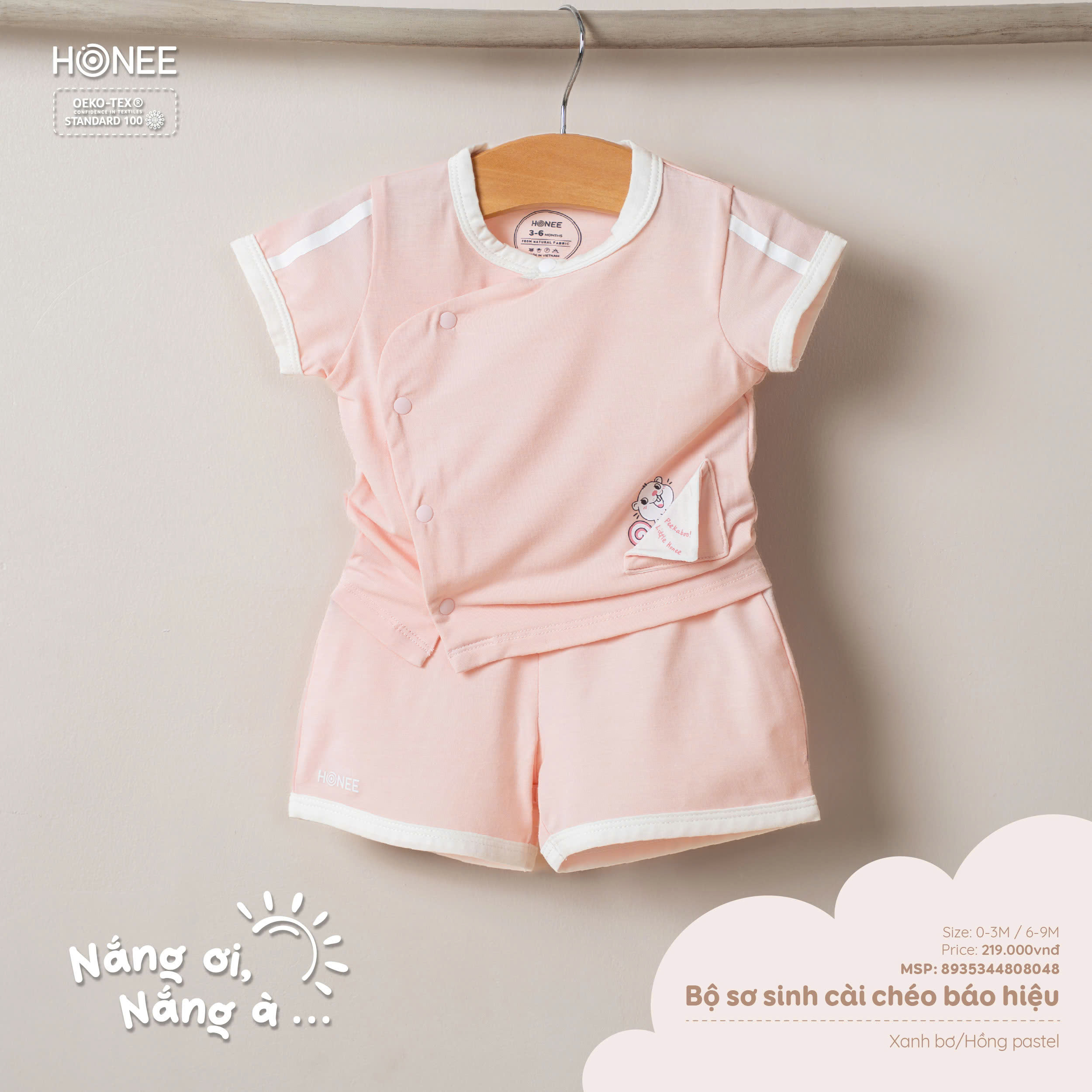Bộ sơ sinh cài chéo báo hiệu 8935344808048