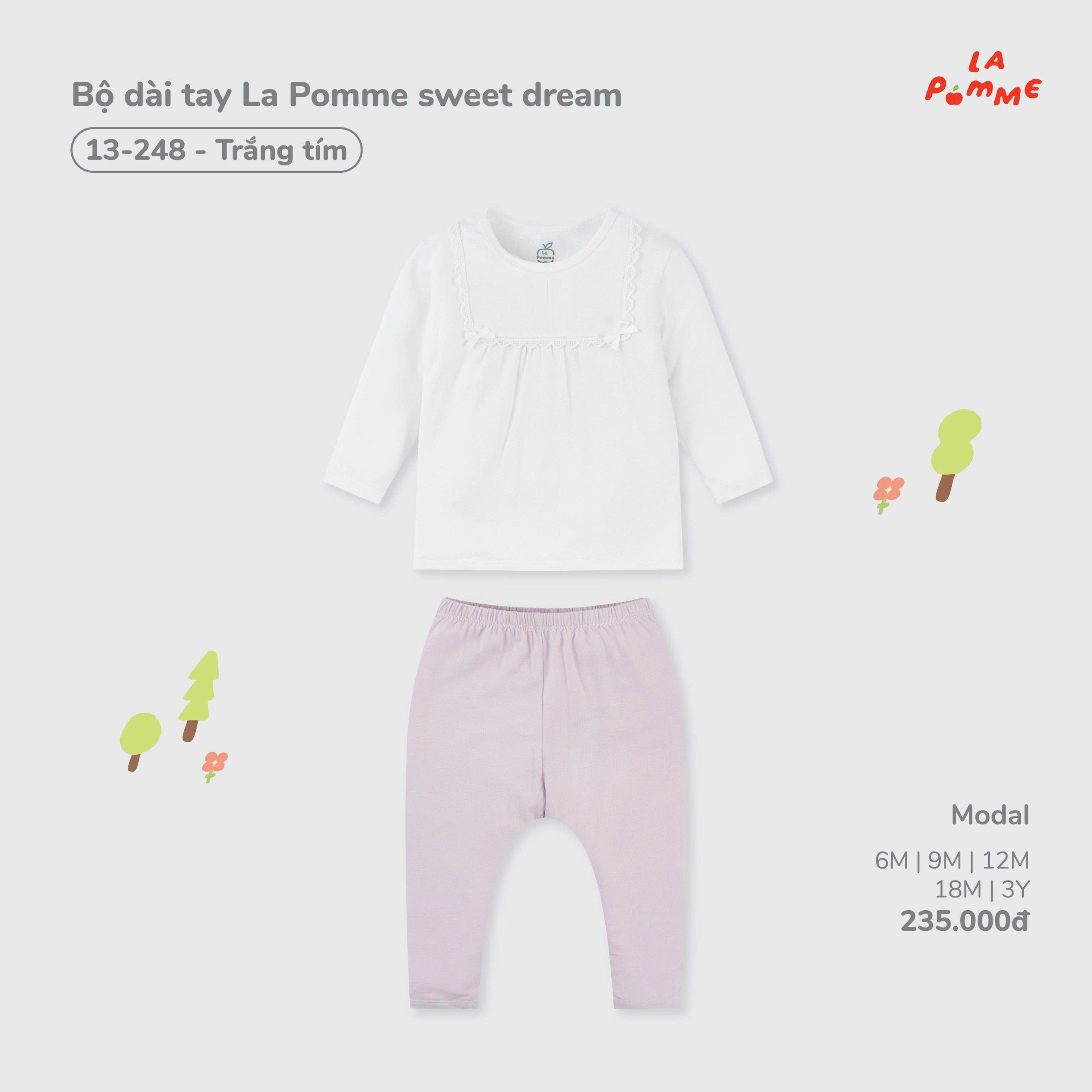 Bộ dài tay La Pomme sweet dream 13248