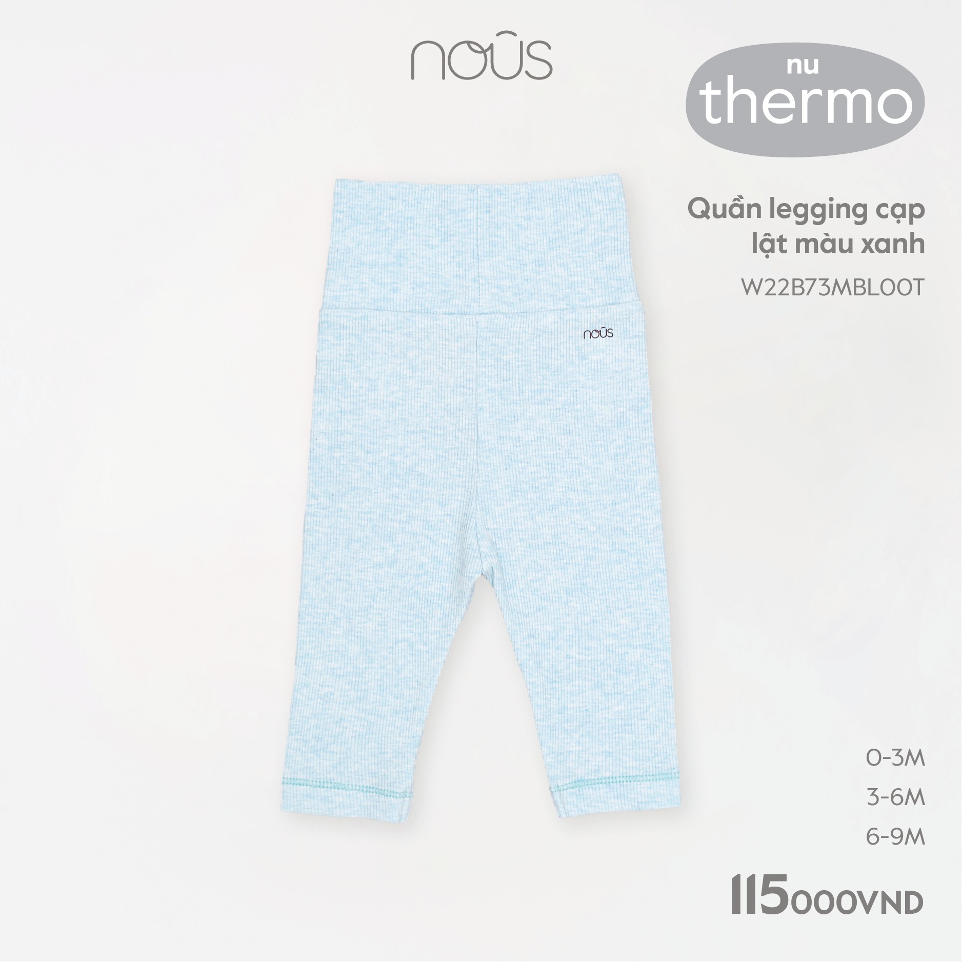 Quần Legging Cạp Lật Màu Xanh NU0555