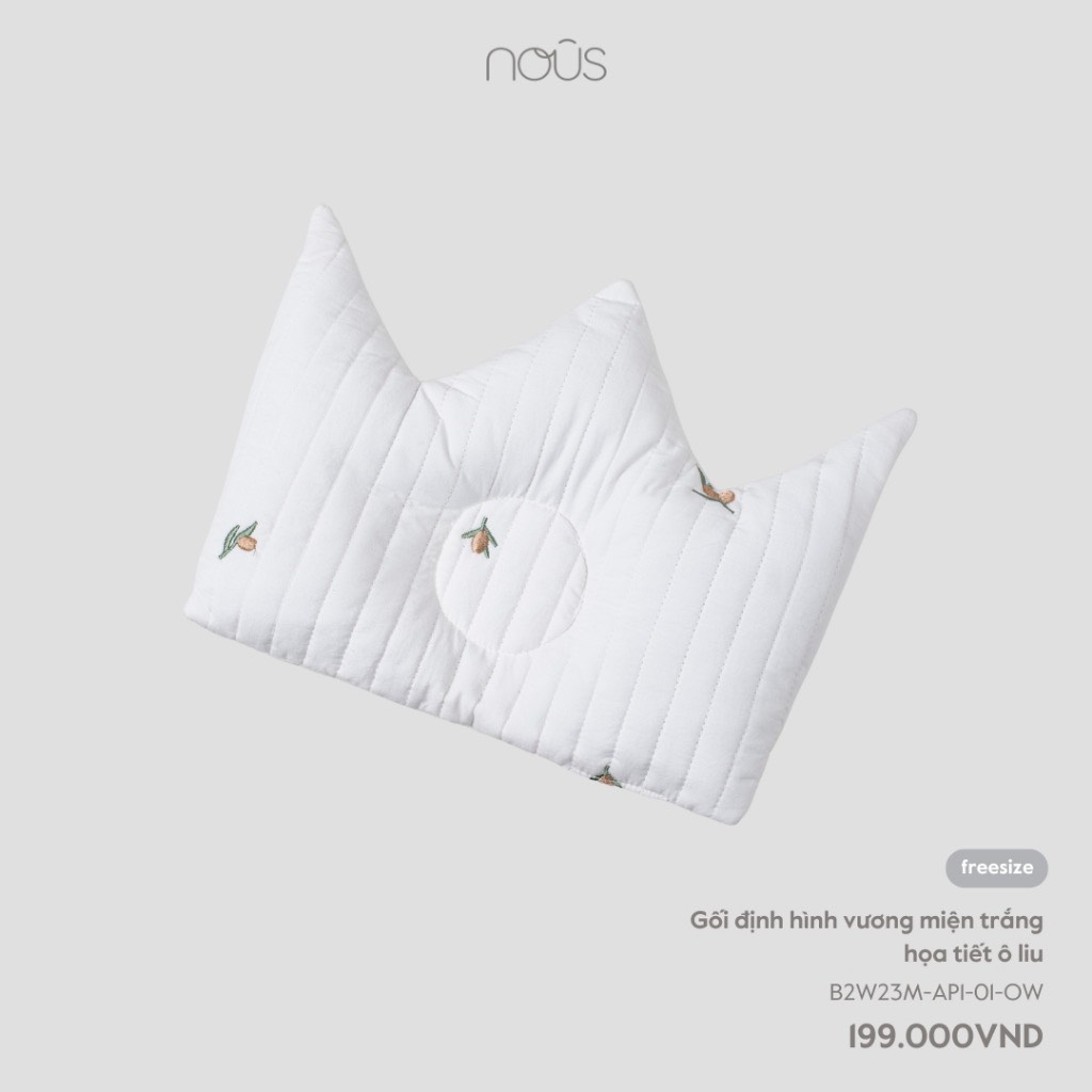 Gối định hình vương miện trắng oliu size nhỏ