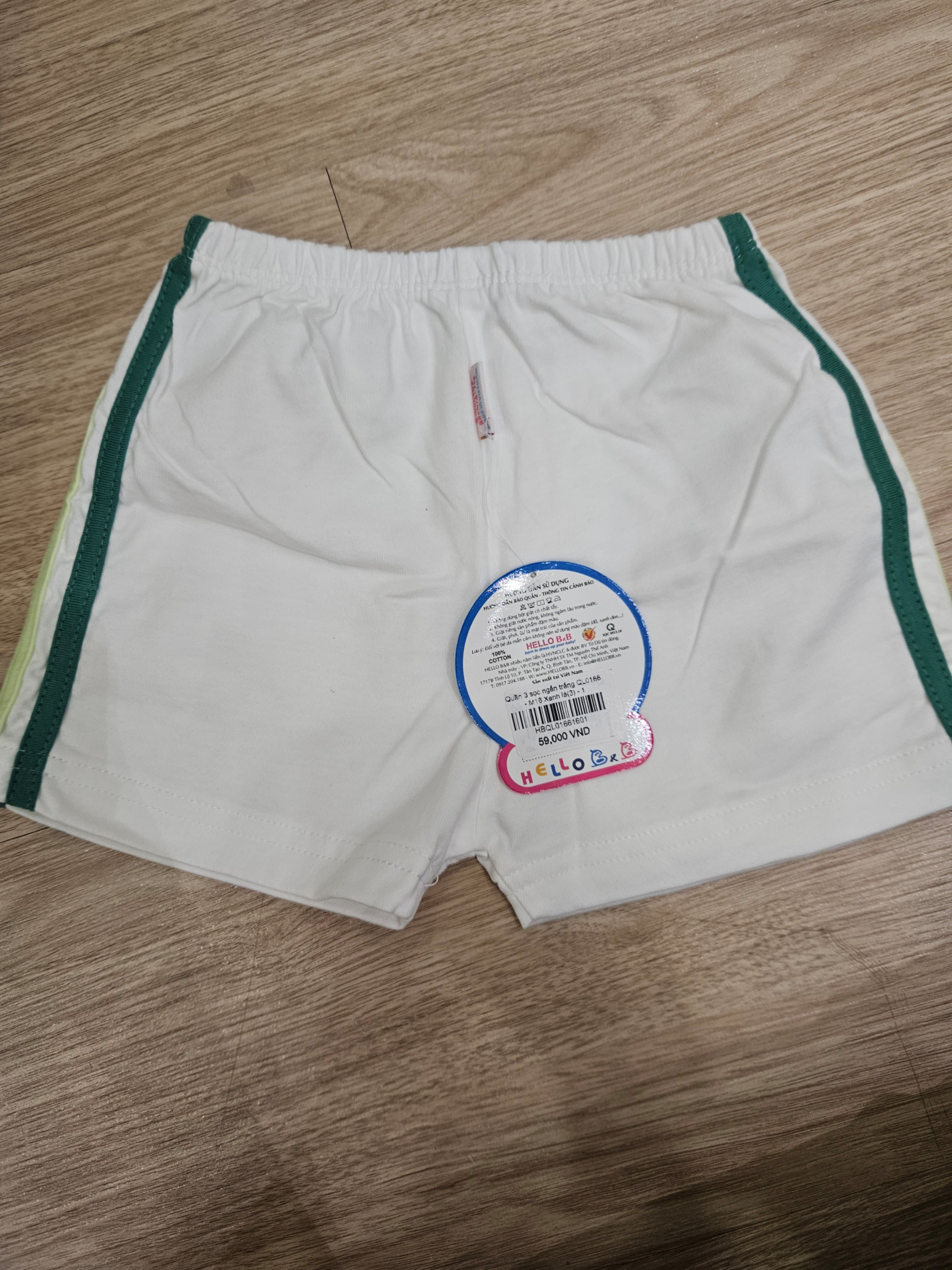 Quần 3 sọc ngắn trắng QL0166