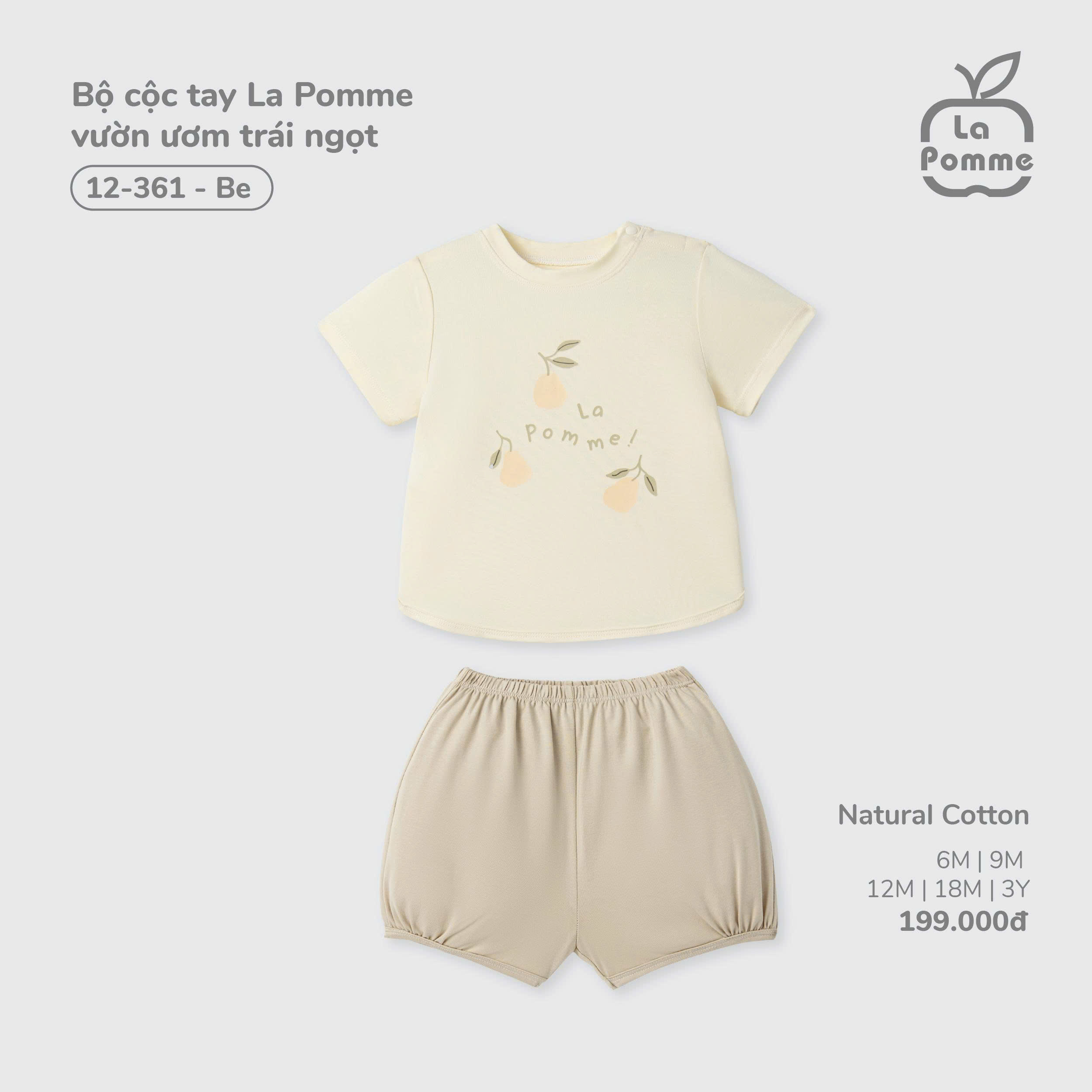 Bộ cộc tay La Pomme vườn ươm trái ngọt