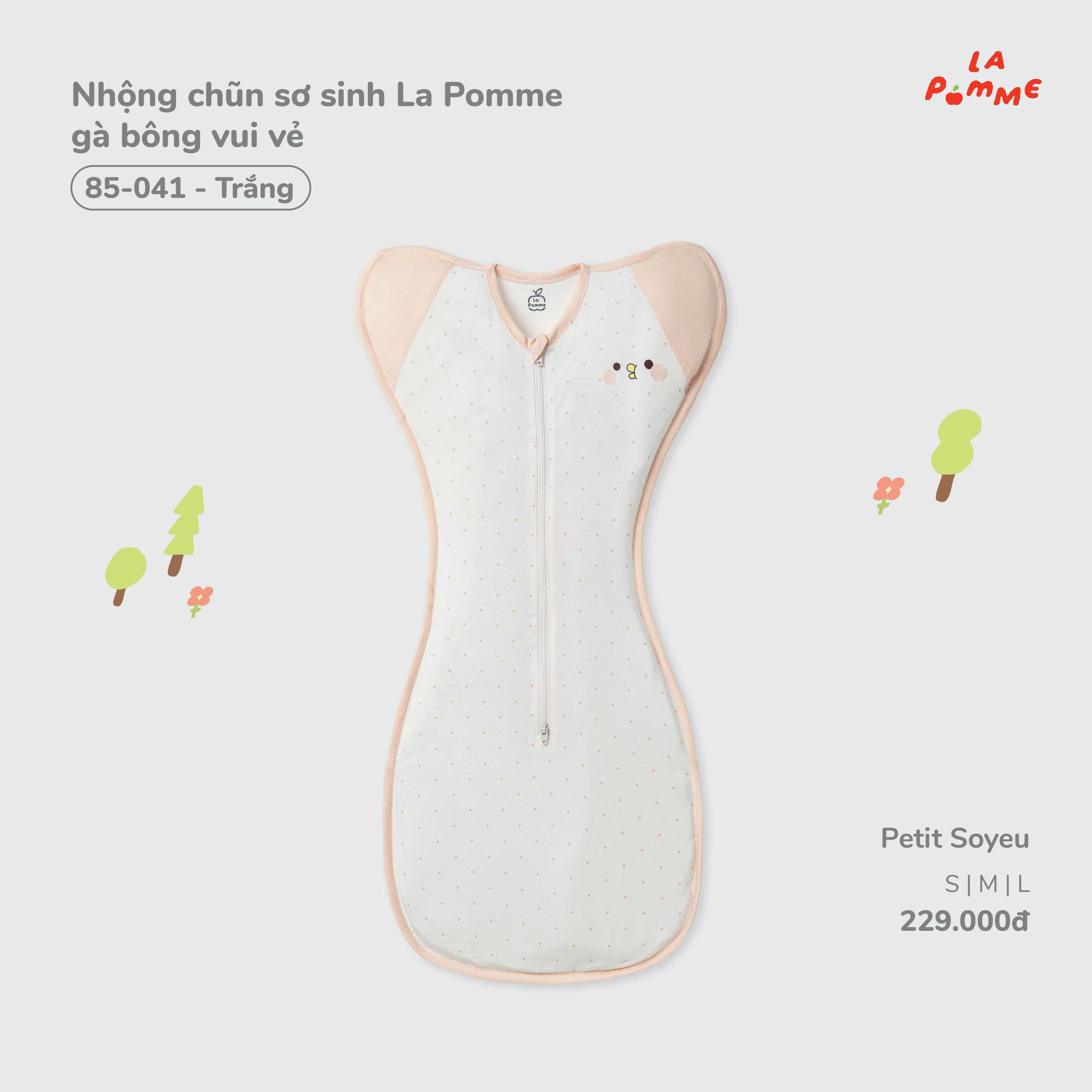 Nhộng chũn sơ sinh La Pomme gà bông vui vẻ 85041