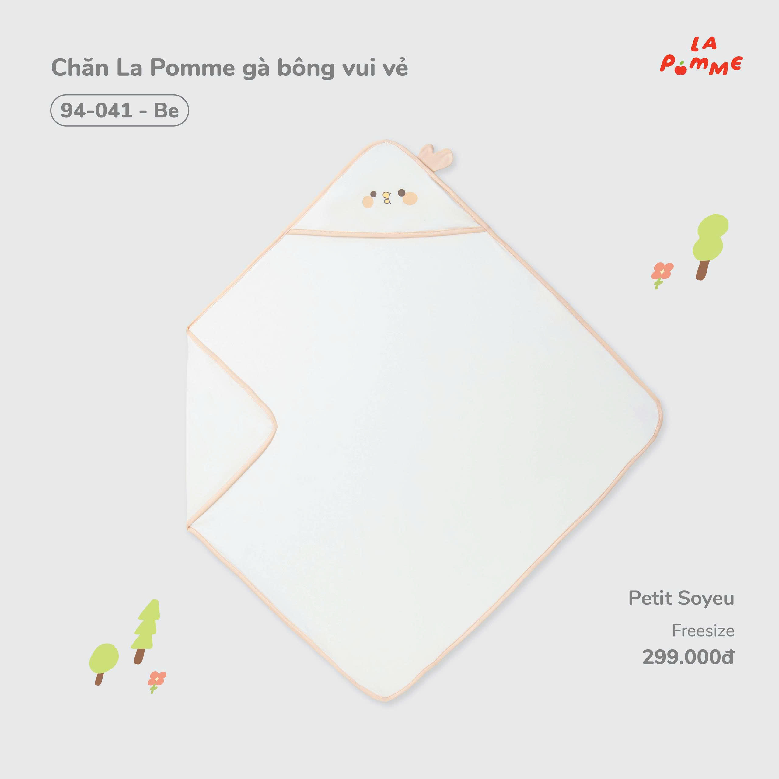 Chăn La Pomme gà bông vui vẻ 94041