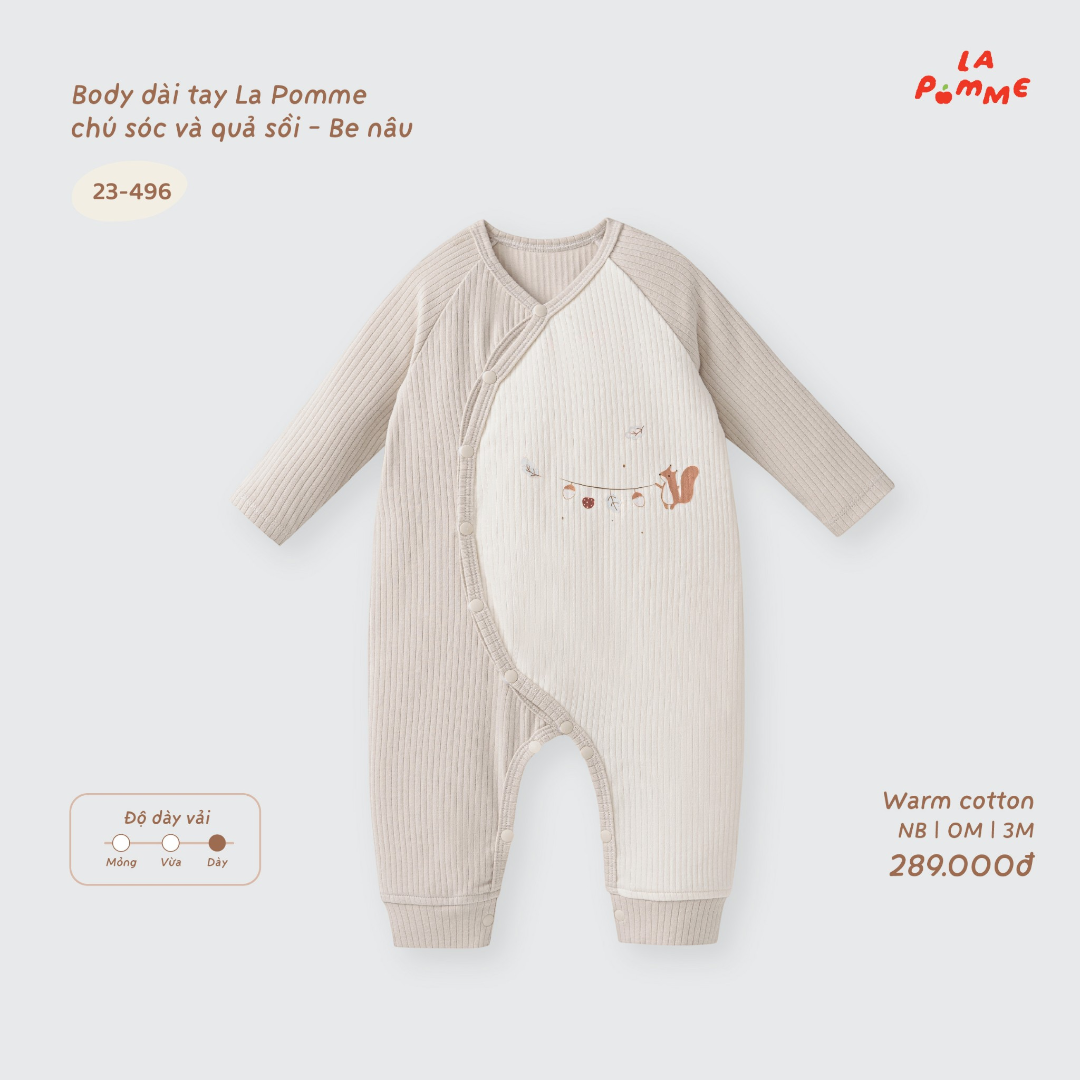 Body dài tay La Pomme chú sóc và quả sồi
