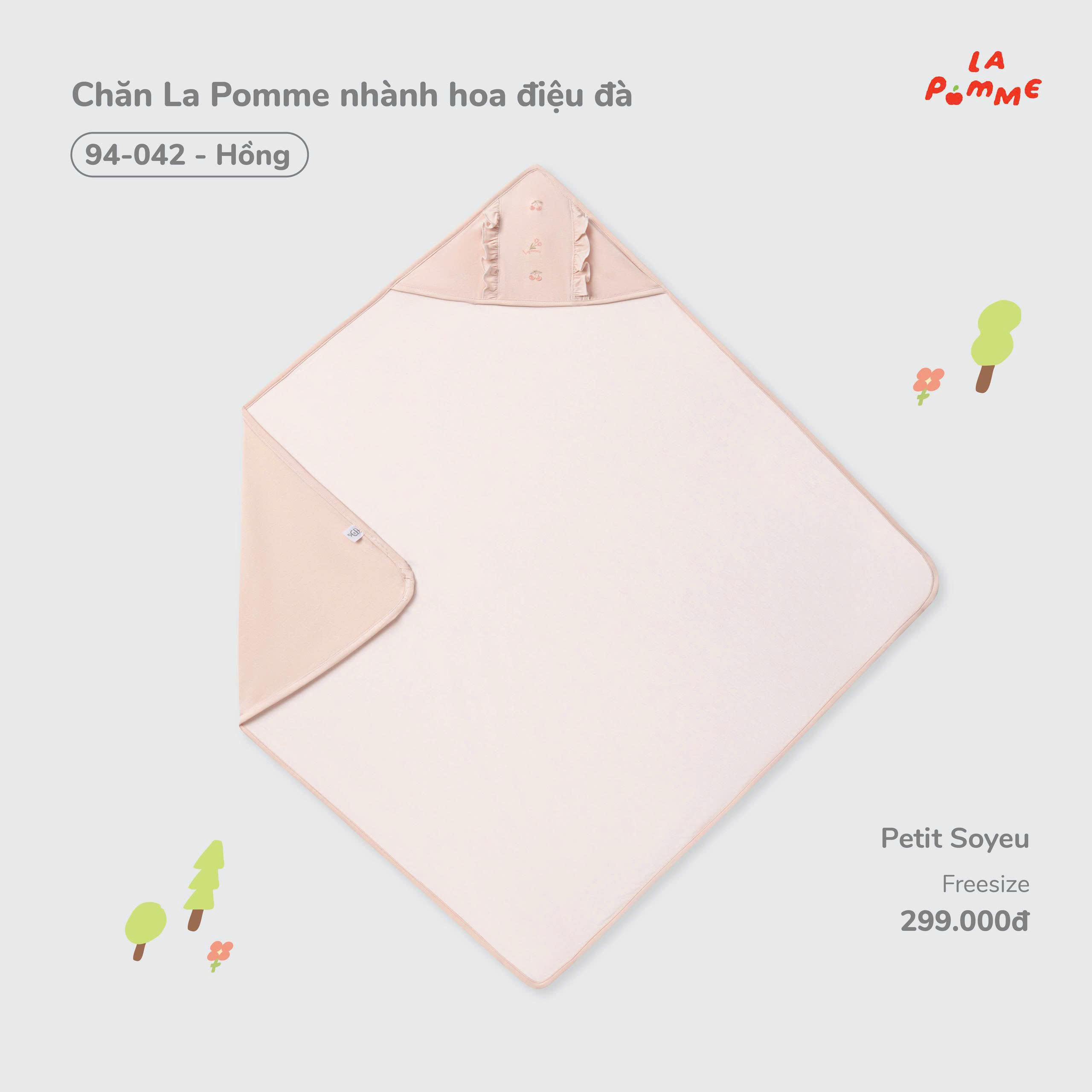 Chăn La Pomme nhành hoa điệu đà 94042