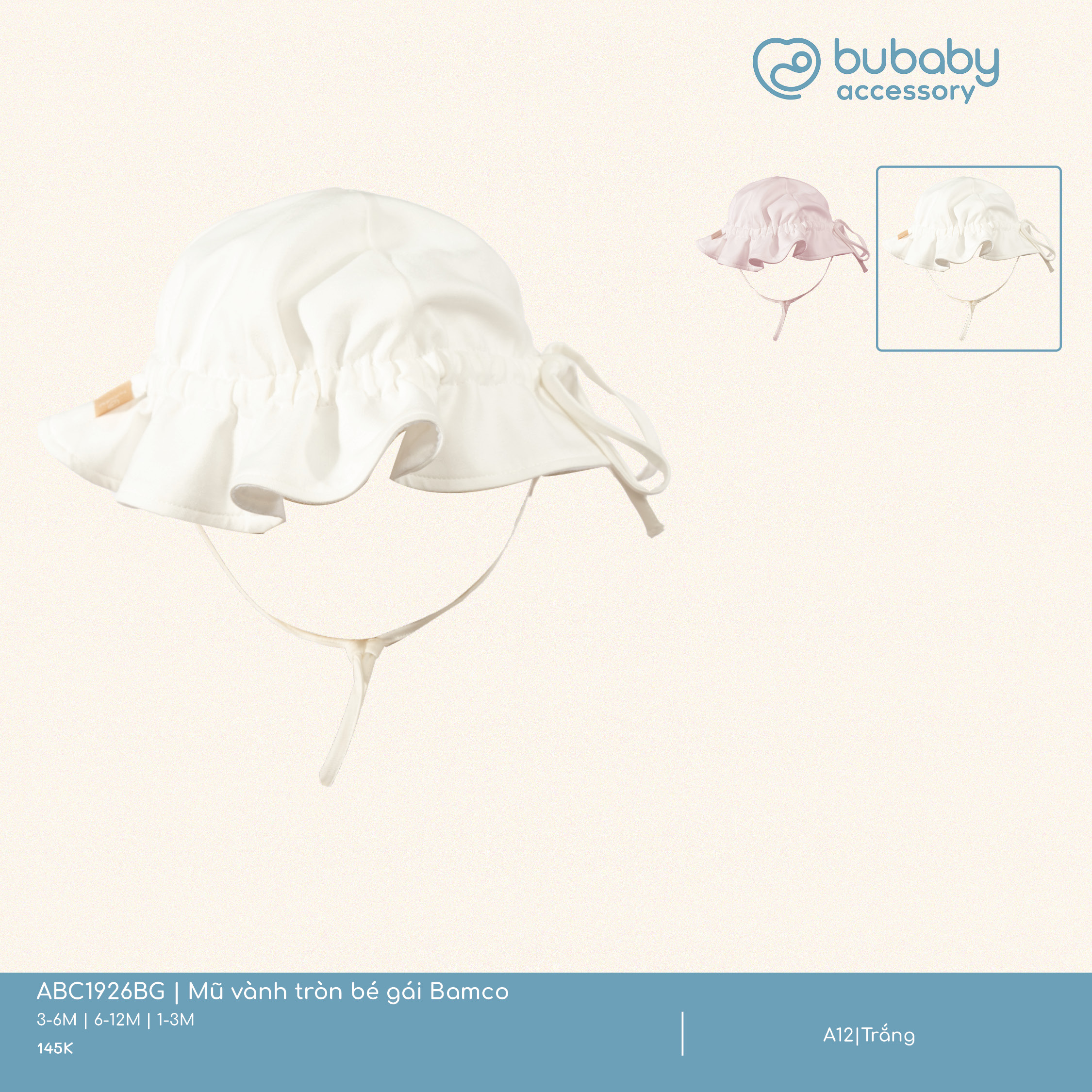 Mũ Vành Tròn Bé Gái Bamco Bubaby ABC1926BG