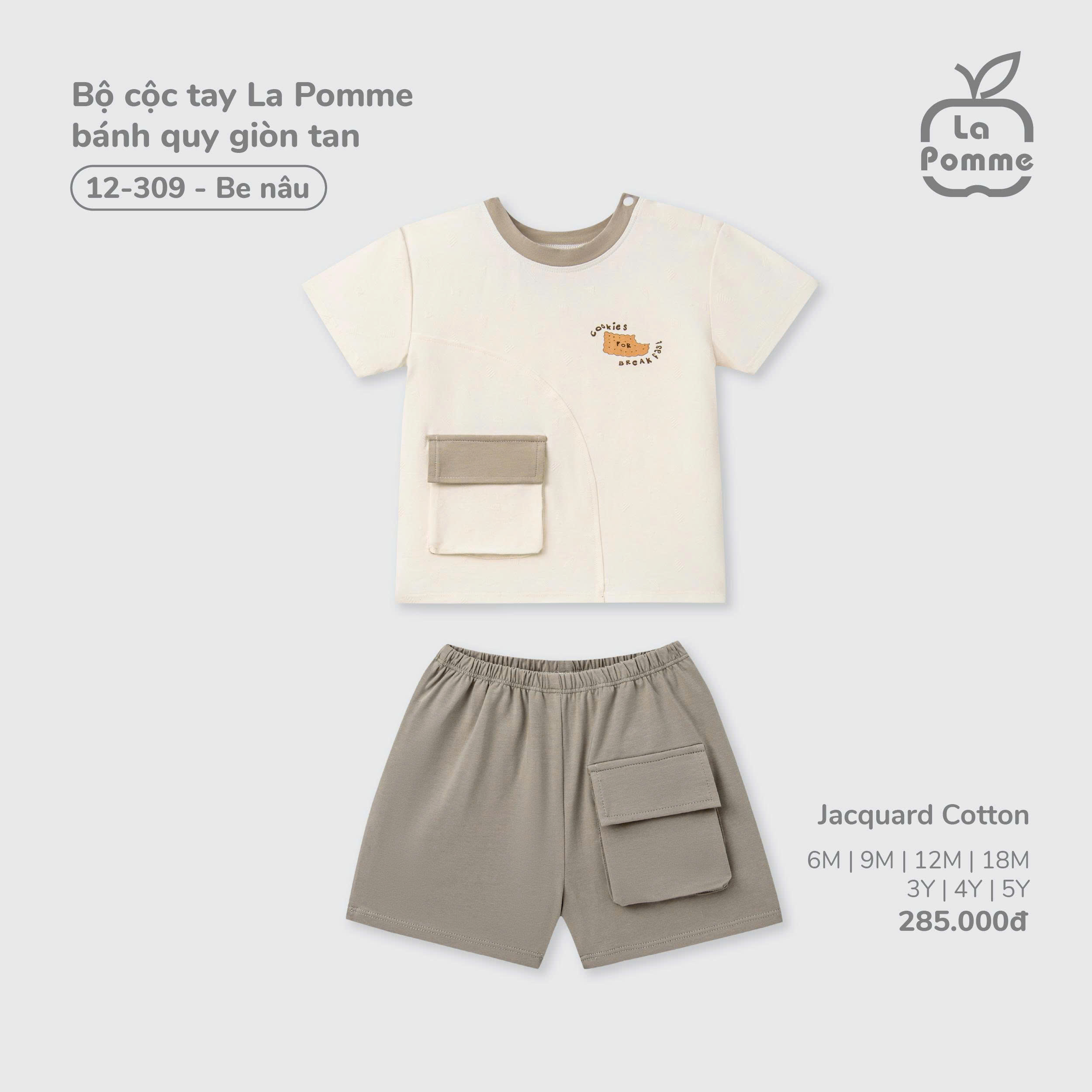 Bộ cộc tay La Pomme bánh quy giòn tan