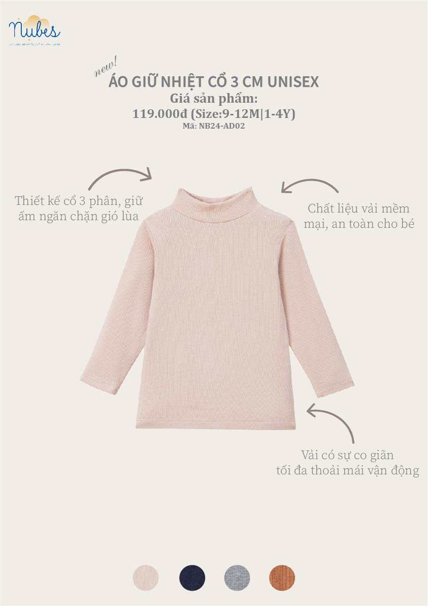 Áo Giữ Nhiệt Cổ 3Cm Unisex