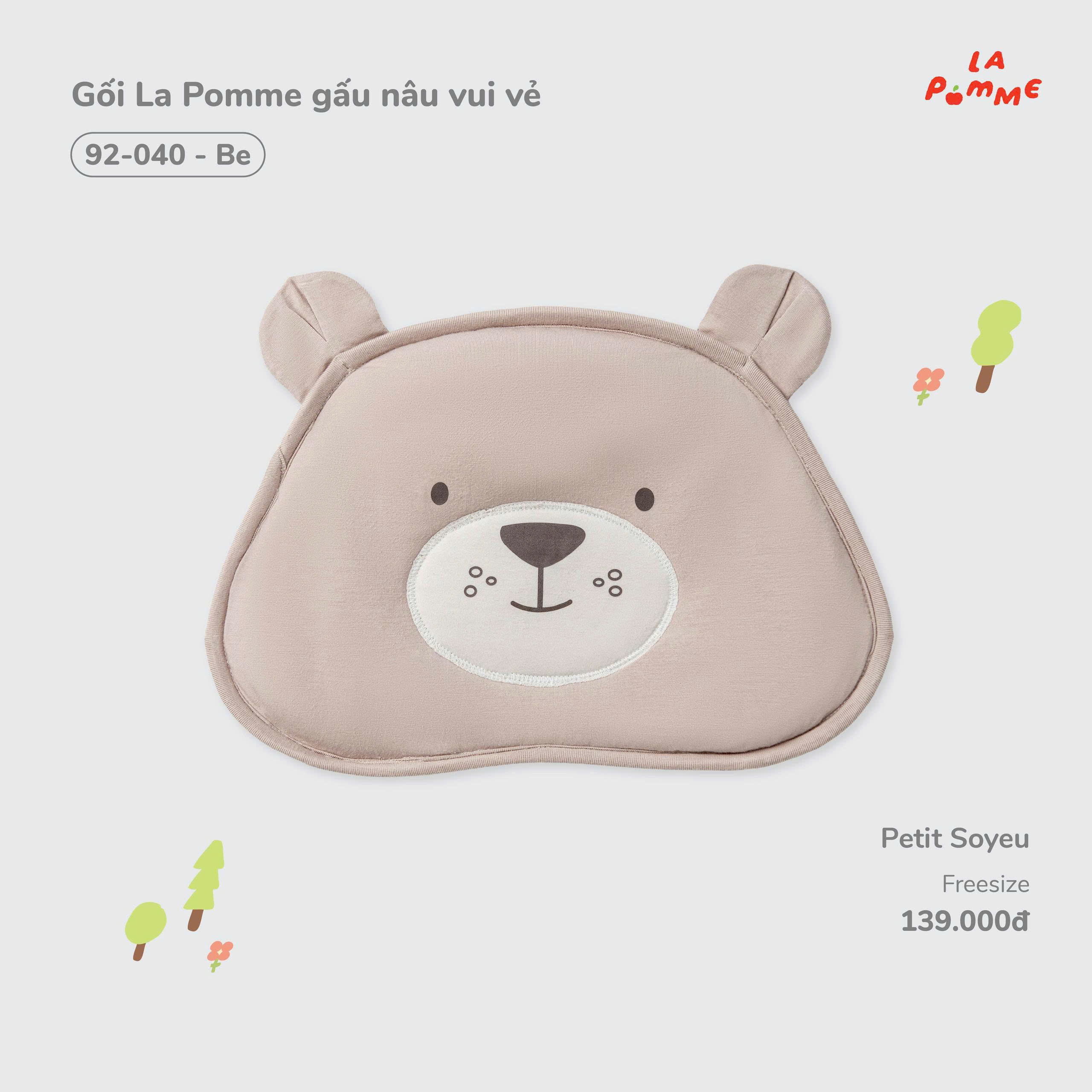 Gối La Pomme gấu nâu vui vẻ 92040