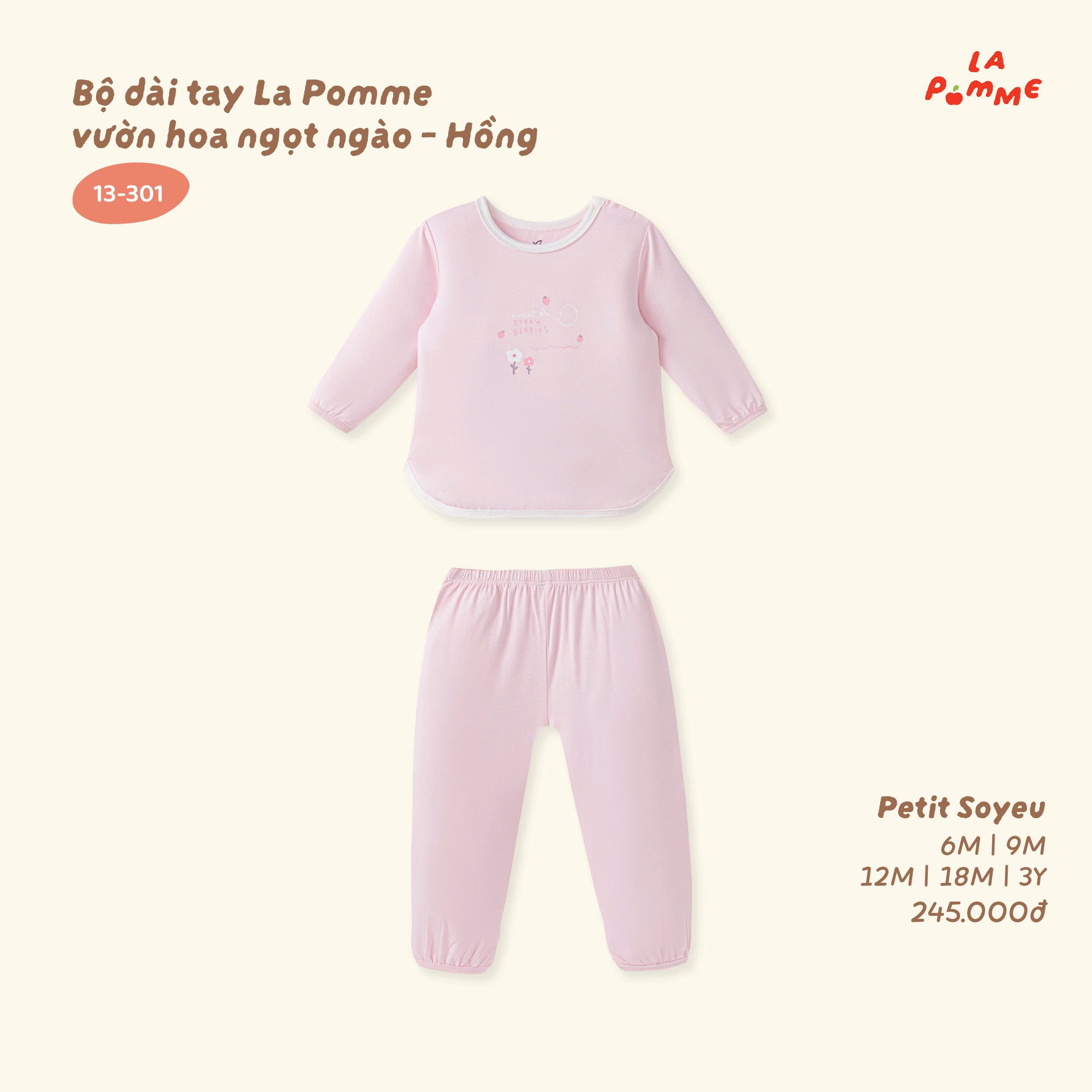 Bộ dài tay La Pomme vườn hoa ngọt ngào