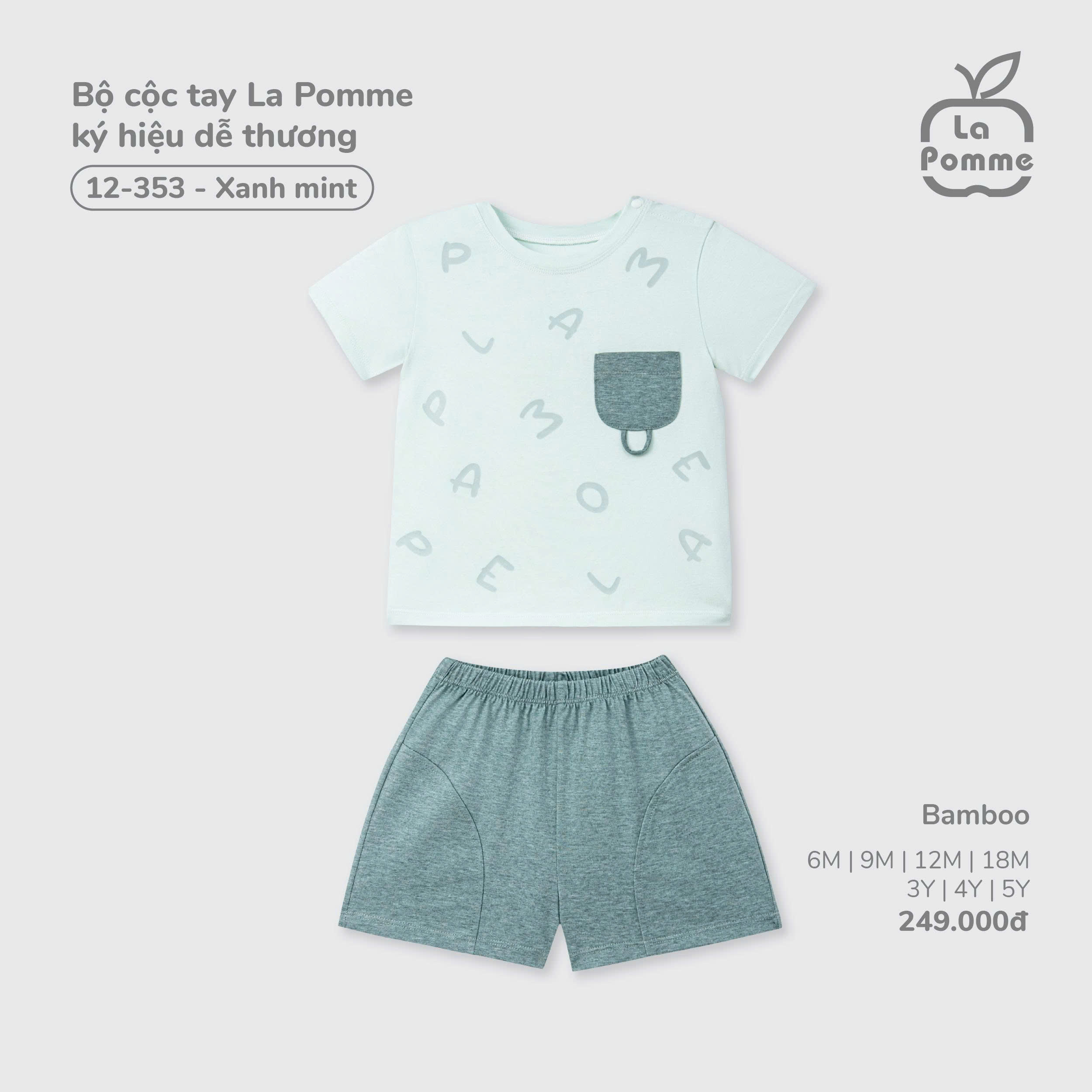 Bộ cộc tay La Pomme ký hiệu dễ thương