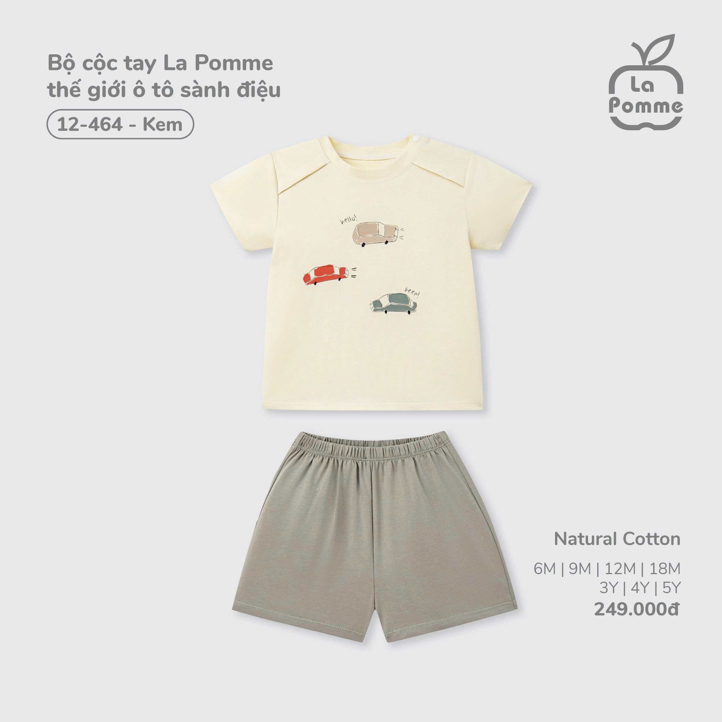 Bộ cộc tay La Pomme thế giới ô tô sành điệu