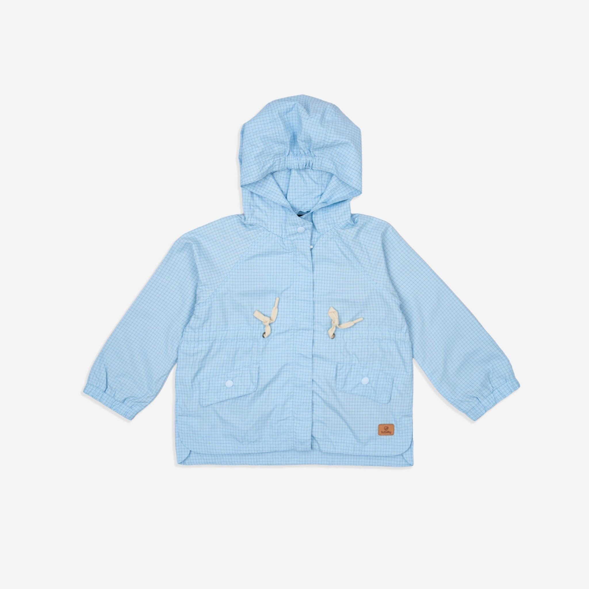 Áo khoác gió dài tay khóa giữa Winie Kẻ trắngBWI311100