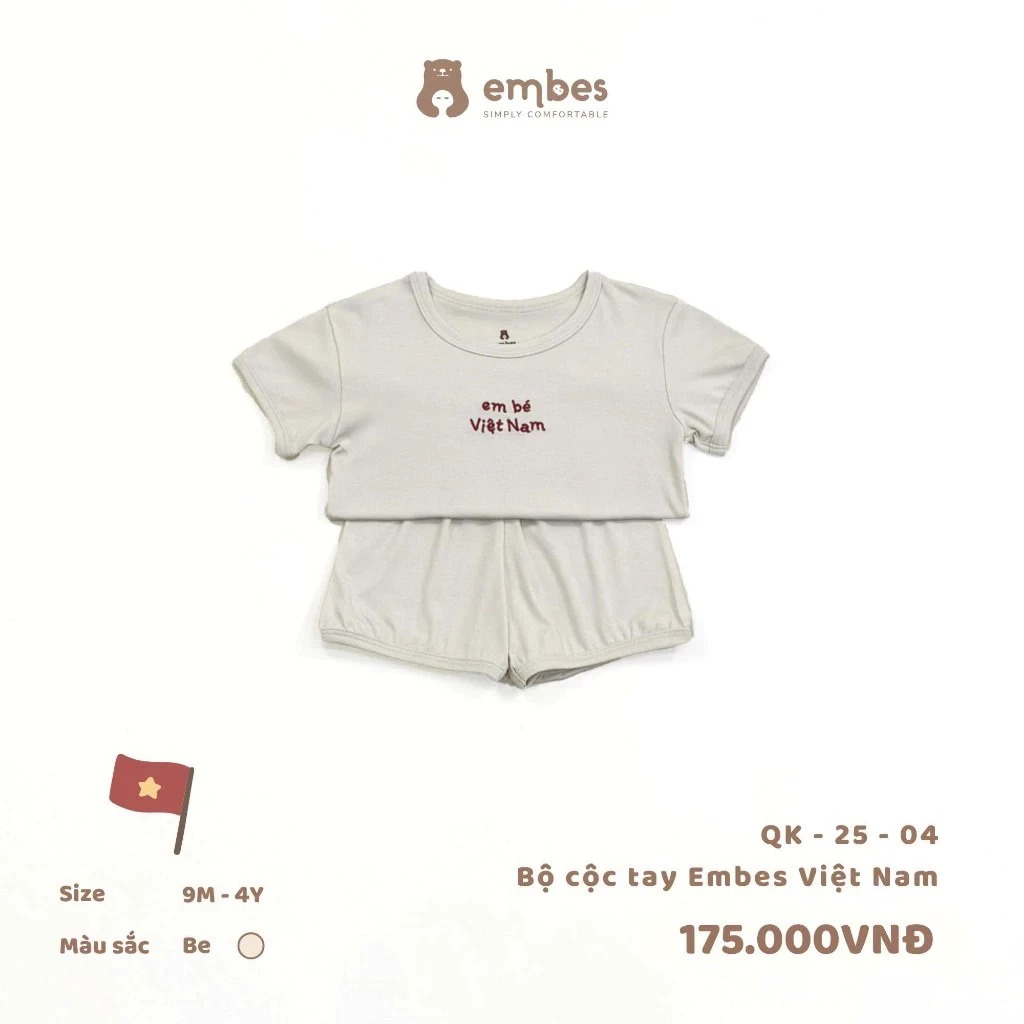 Bộ cộc tay embes Việt Nam QK-25-04