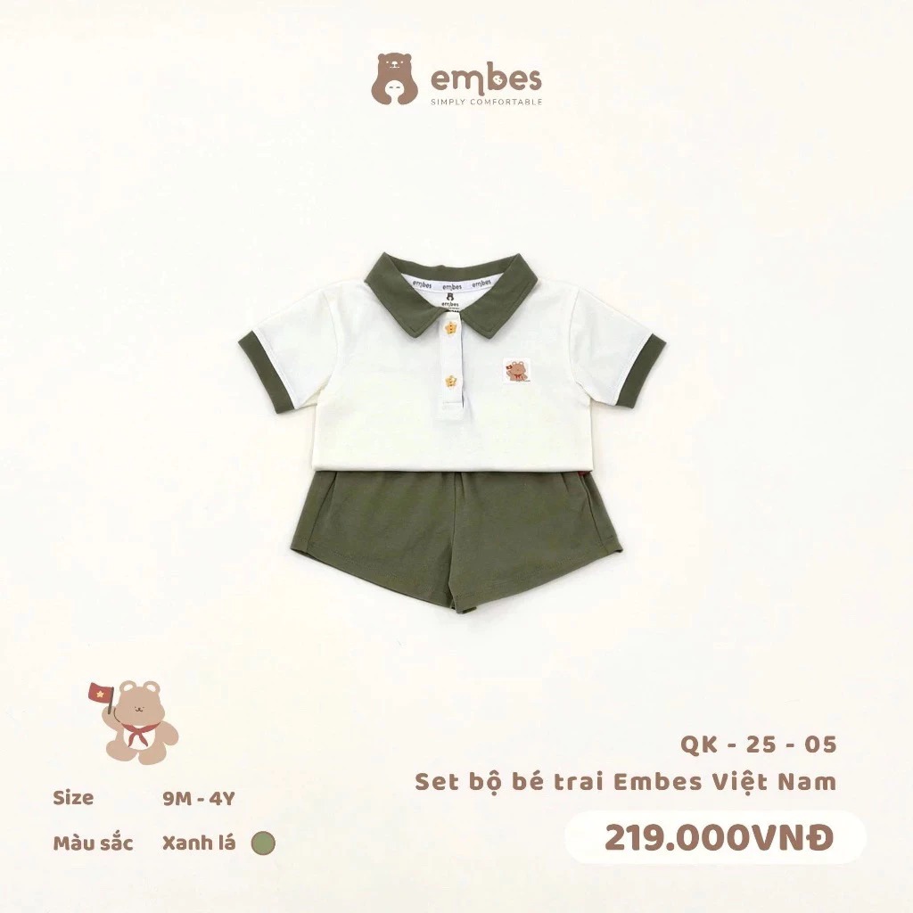 Set bộ bé trai embes Việt Nam QK-25-05