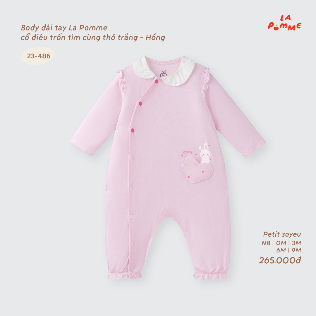 Body dài tay La Pomme cổ điệu trốn tìm cùng thỏ trắng