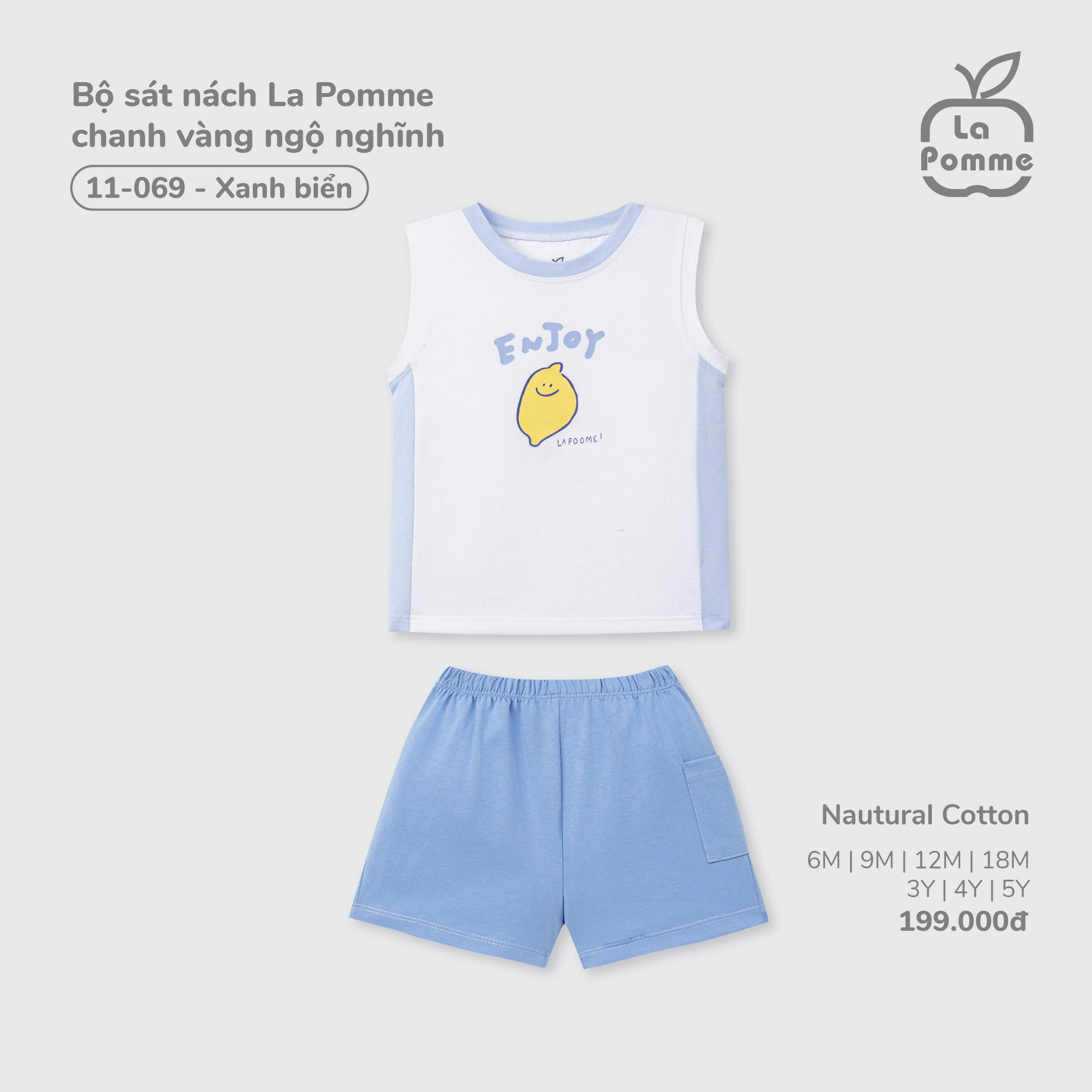 Bộ sát nách La Pomme chanh vàng ngộ nghĩnh