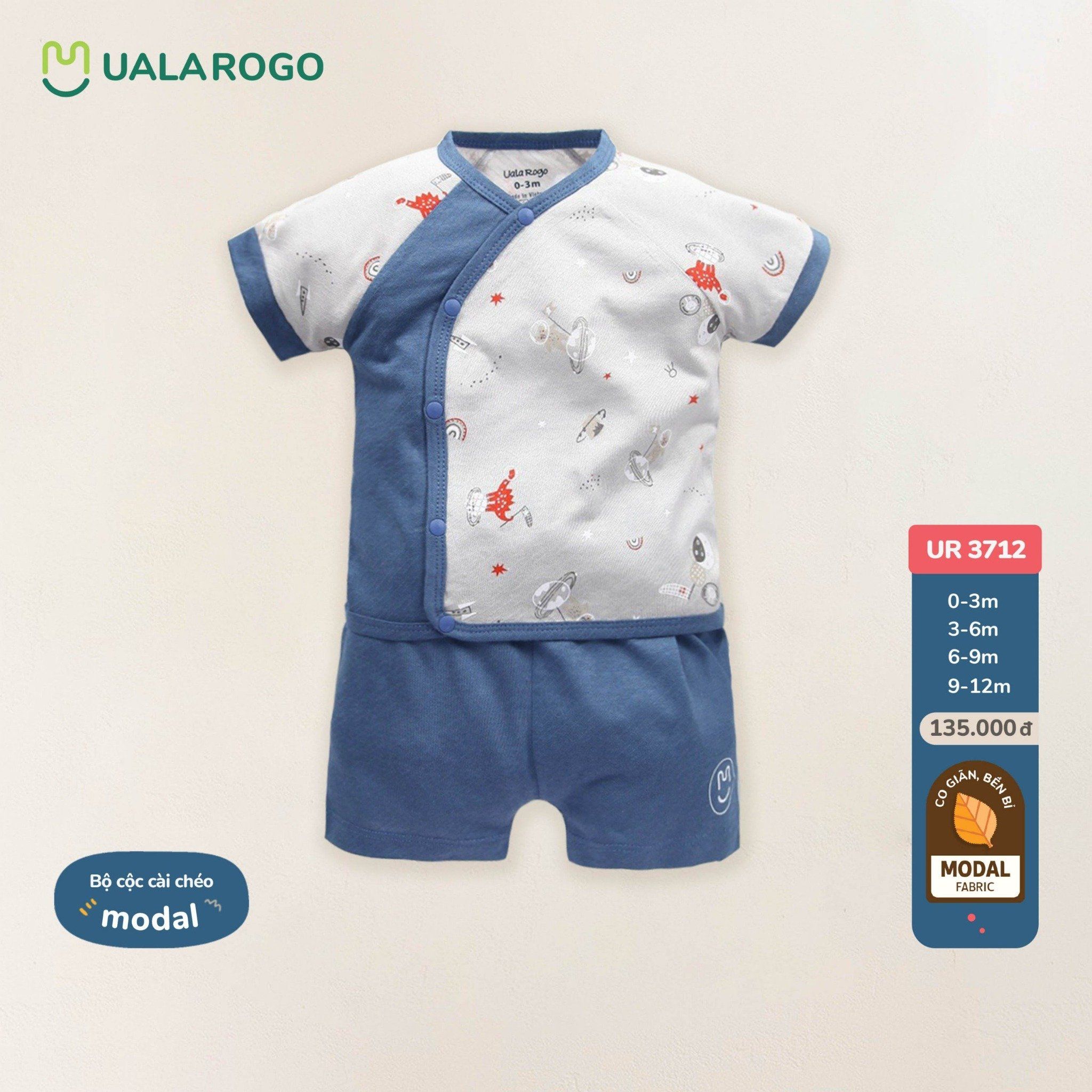 Bộ cộc cài chéo modal hóa tiết khủng long Uala UR3712