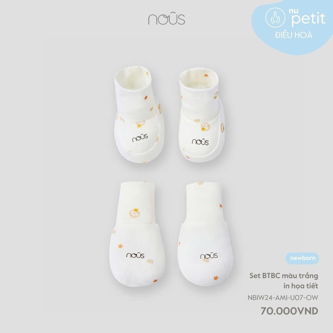 Set BTBC màu trắng in họa tiết