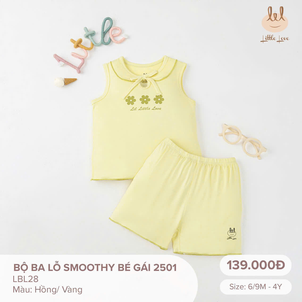 Bộ ba lỗ bé gái 2501 - LBL280