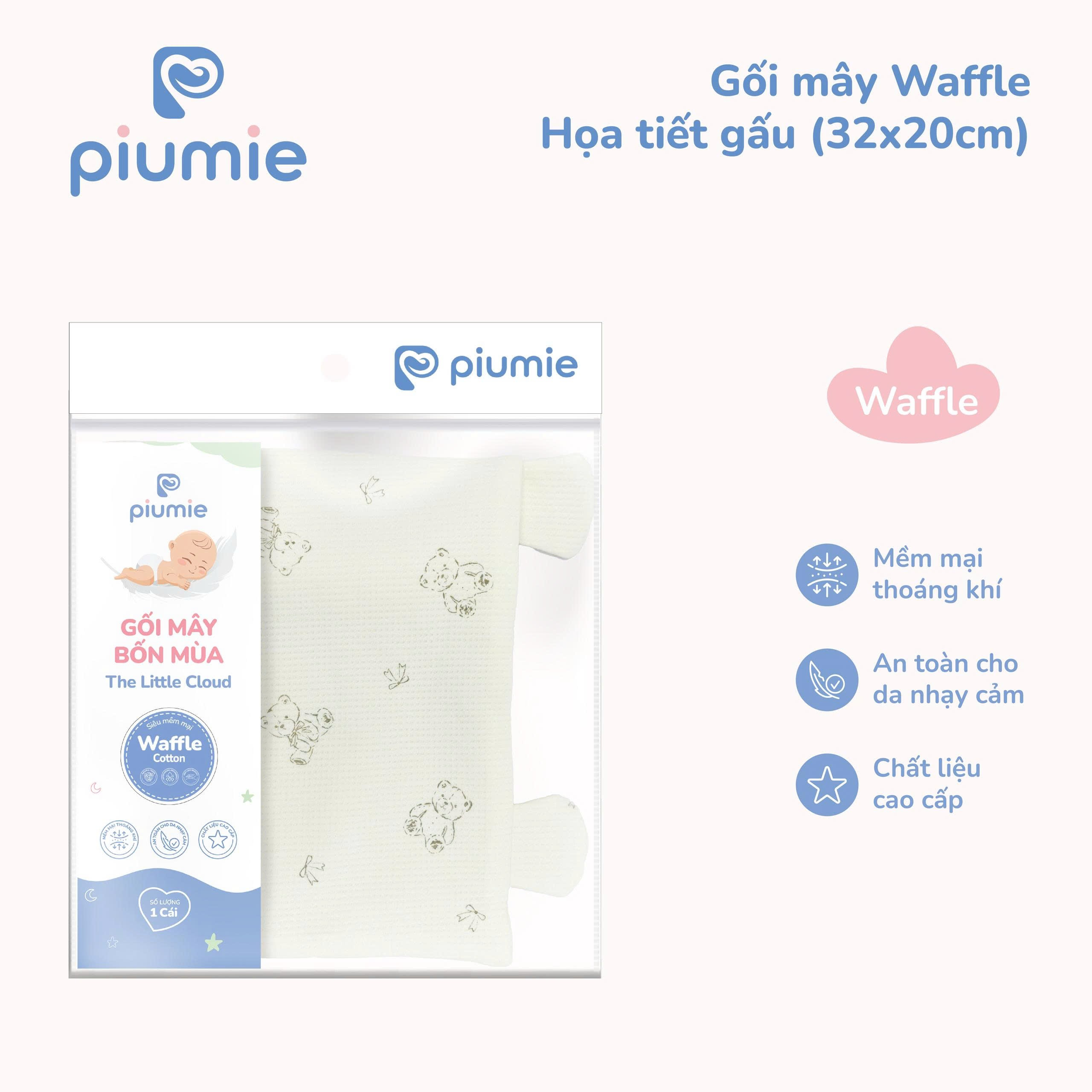 Gối mây waffle cotton 32x20