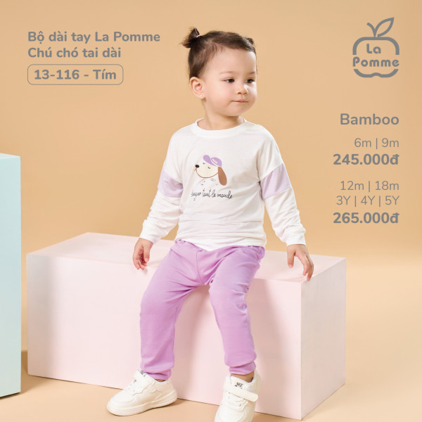 Bộ Dài Tay La Pomme Chú Chó Tai Dài LA0659
