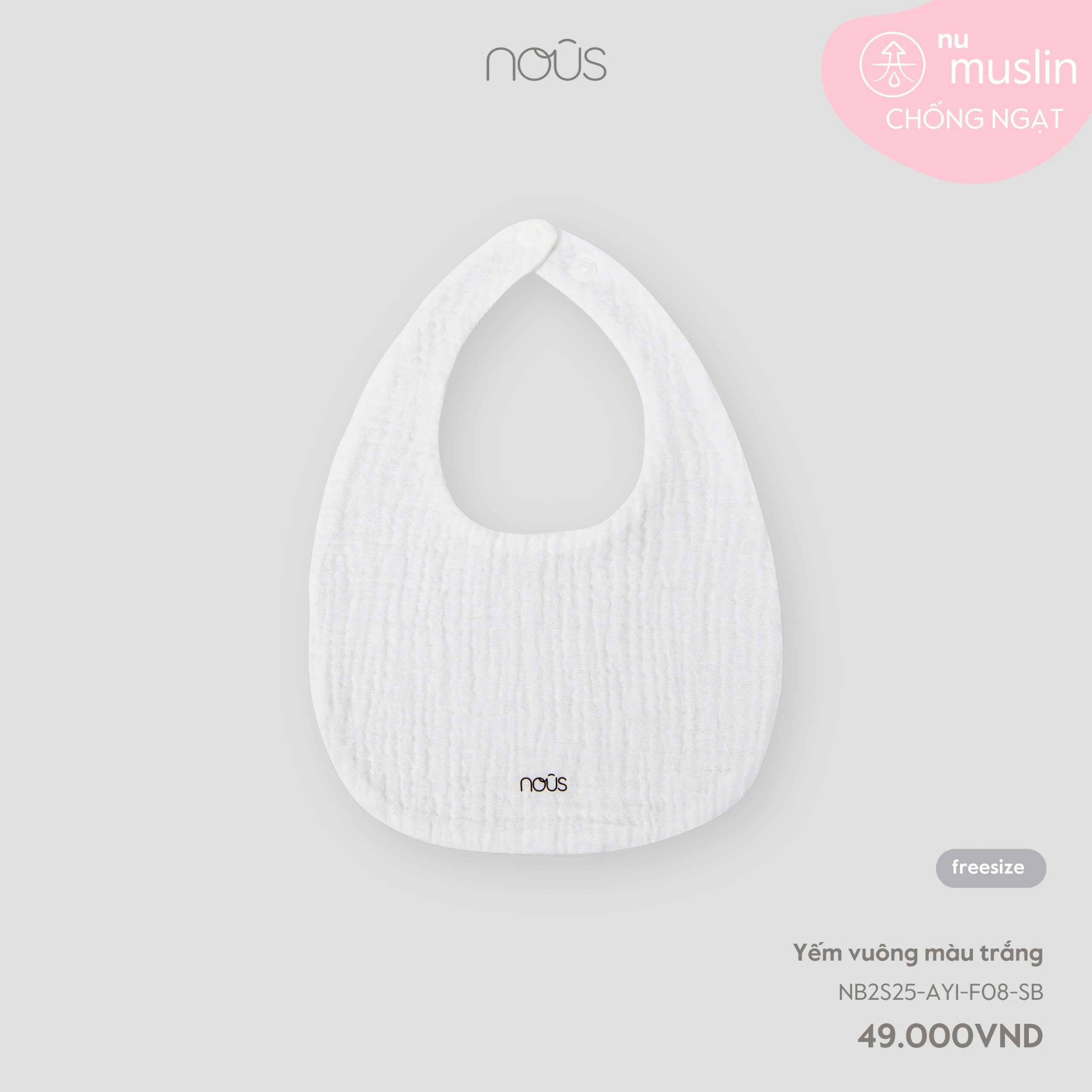 Yếm Vuông Màu Trắng NU2366