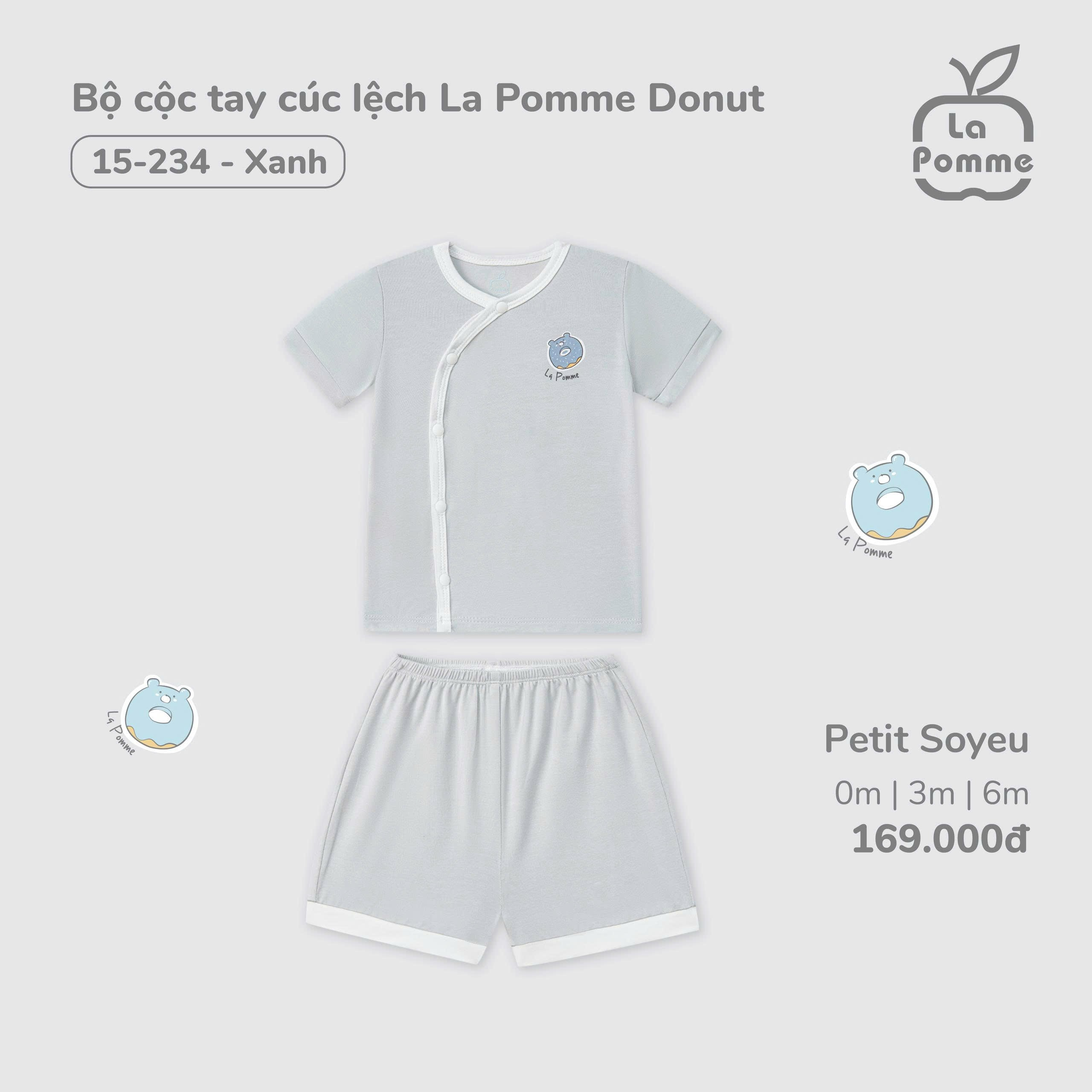 Bộ cộc tay cúc lệch La Pomme Donut 15234