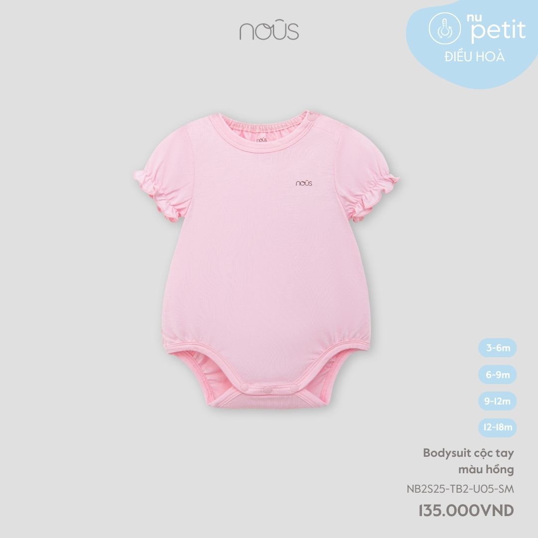 Bodysuit cộc tay màu hồng