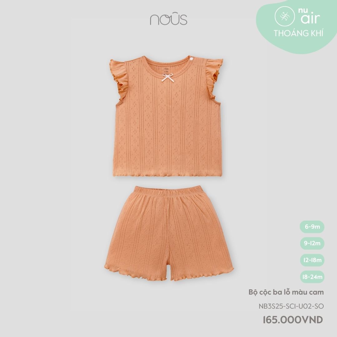 Bộ cộc ba lỗ màu cam