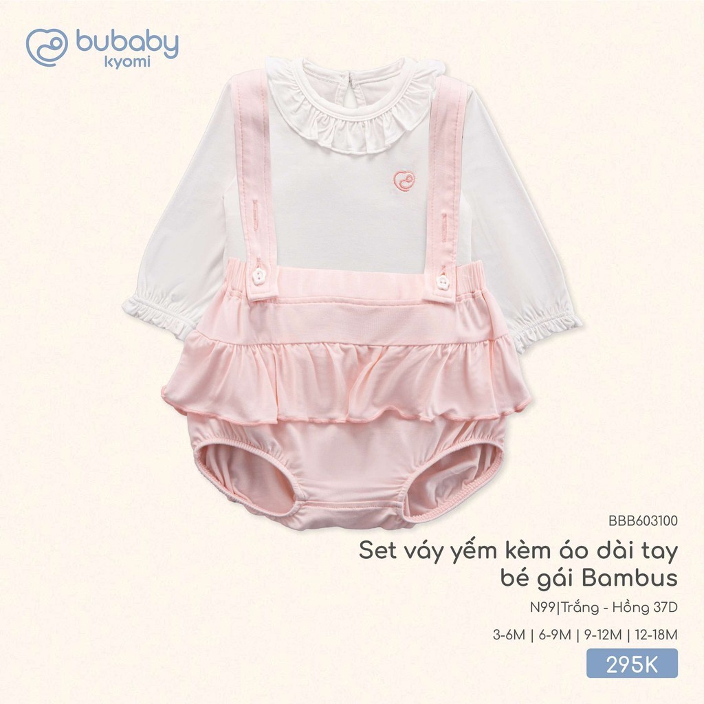 Set váy yếm kèm áo dài tay bé gái Bambus BBB603100