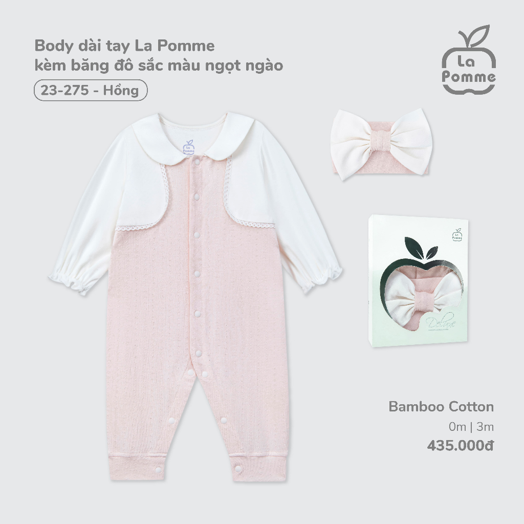 Body dài tay La Pomme kèm băng đô sắc màu ngọt ngào
