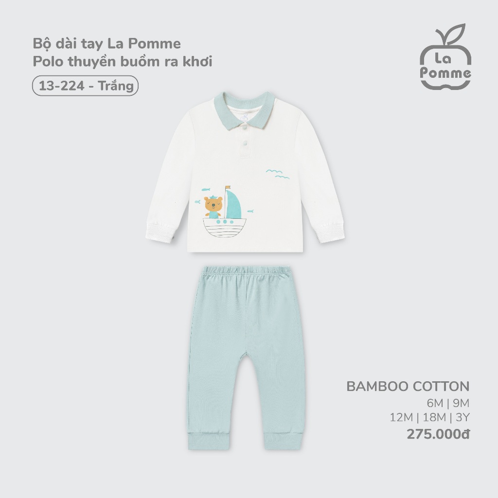 Bộ dài tay La Pomme Polo thuyền buồm ra khơi