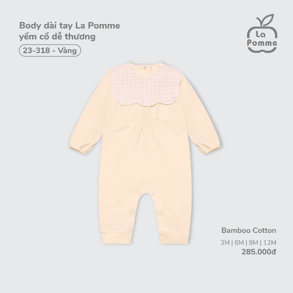 Body dài tay La Pomme yếm cổ dễ thương