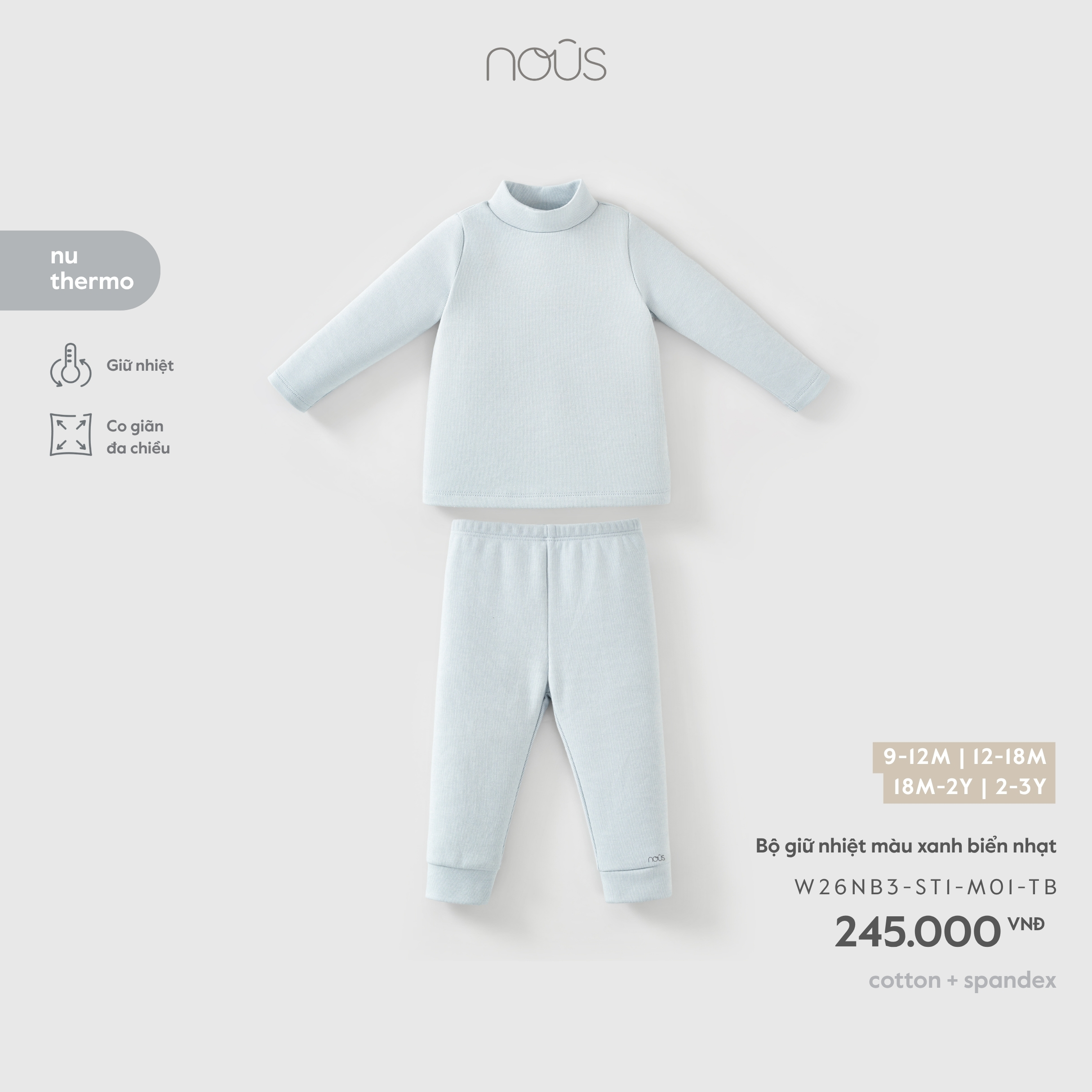 Bộ giữ nhiệt màu xanh biển nhạt