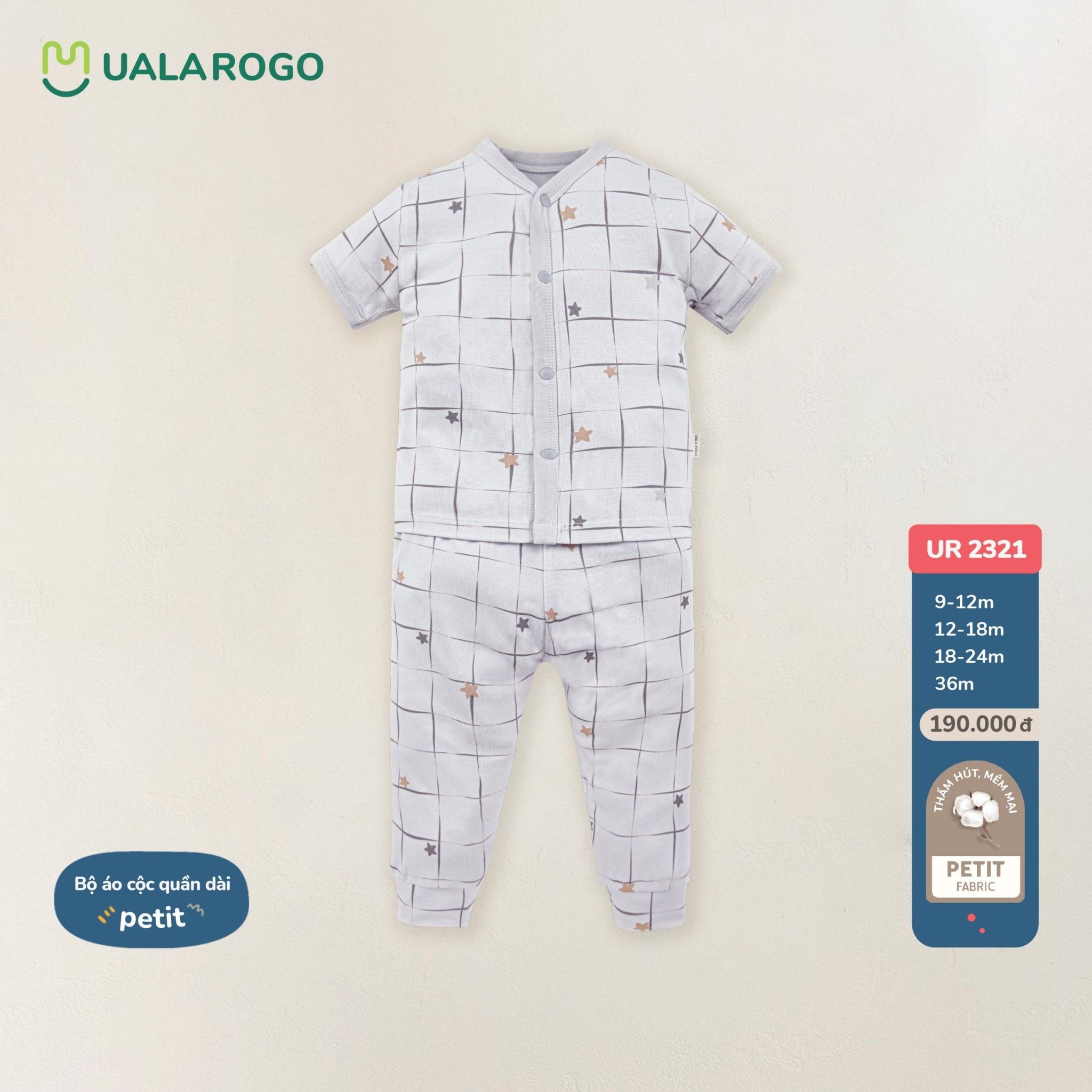 Bộ áo cộc quần dài Petit họa tiết hình sọc Uala UR 2321