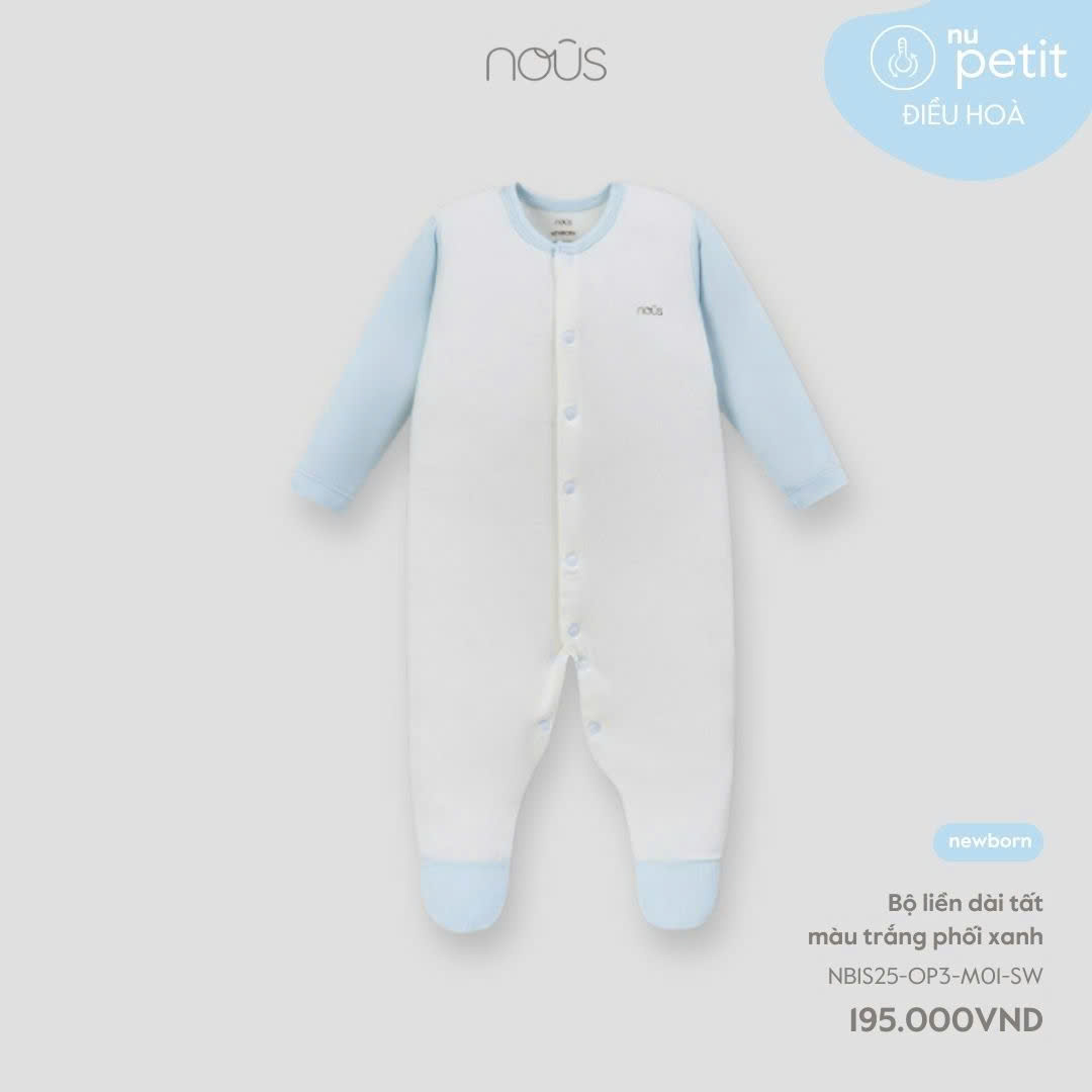 Bộ Liền Dài Tất Màu Trắng NU2342